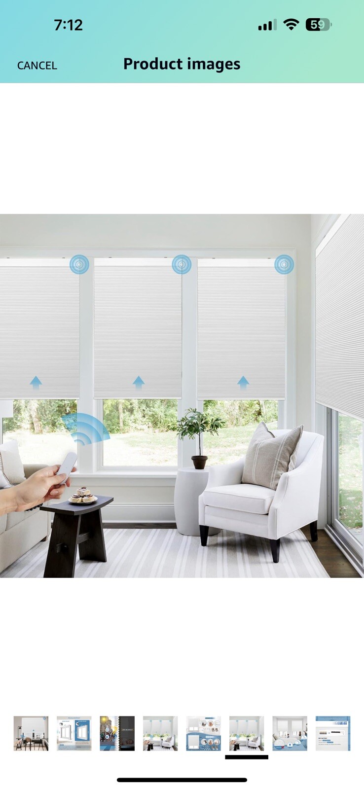 Grandekor Motorized Cellular Shade with Remote Motorized Blinds 100% 35×64