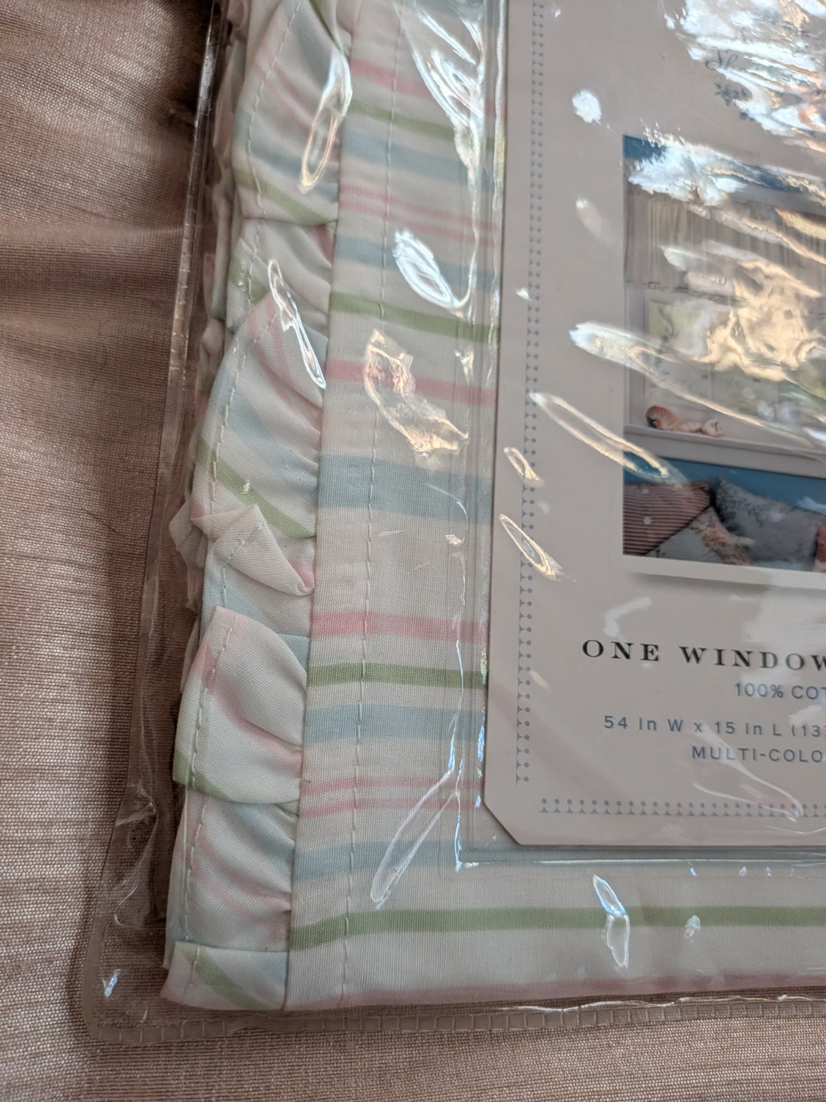 Simply Shabby Chic Valance Pastel Stripes Ruffles New In Package
