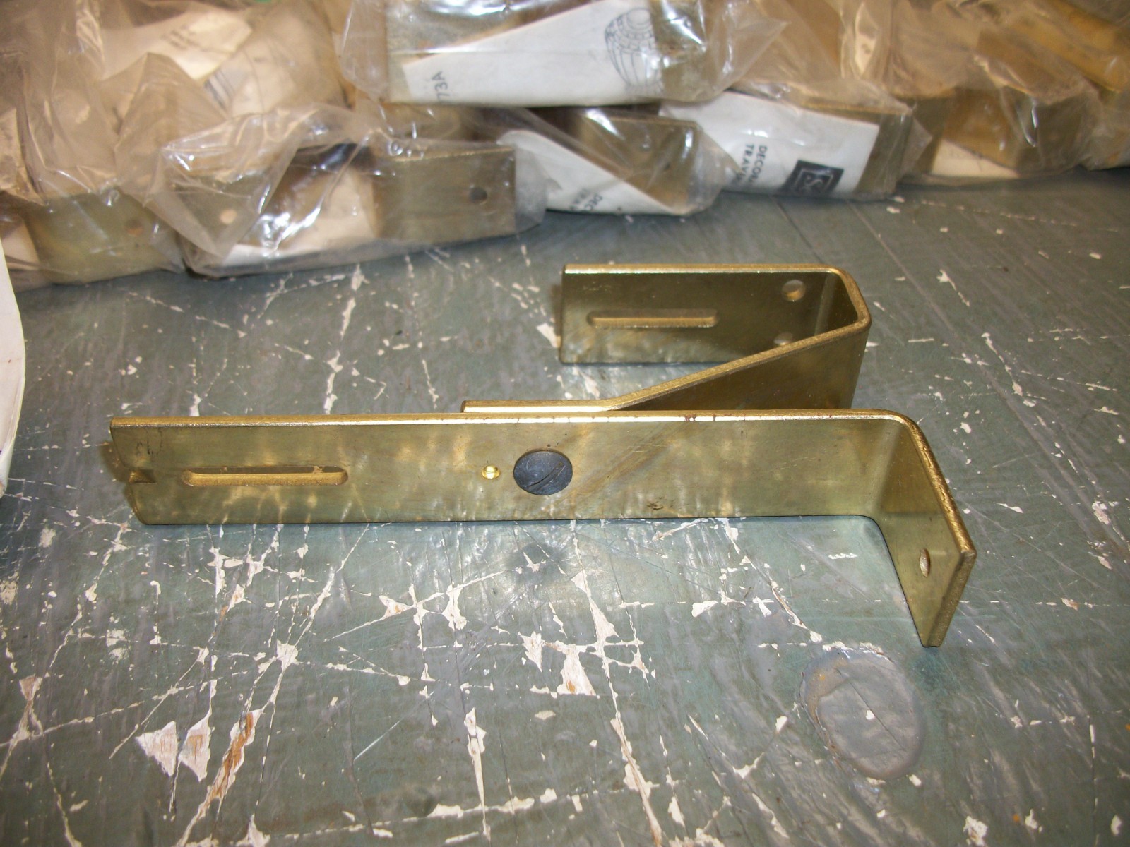 Sears Double Traverse Rod Bracket Base Brass Lot of 12 9589 029