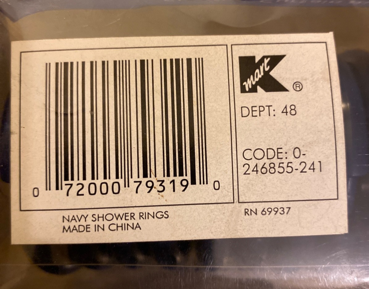 home essentials shower curtain rings blue plastic hooks Kmart new 12 Plastic