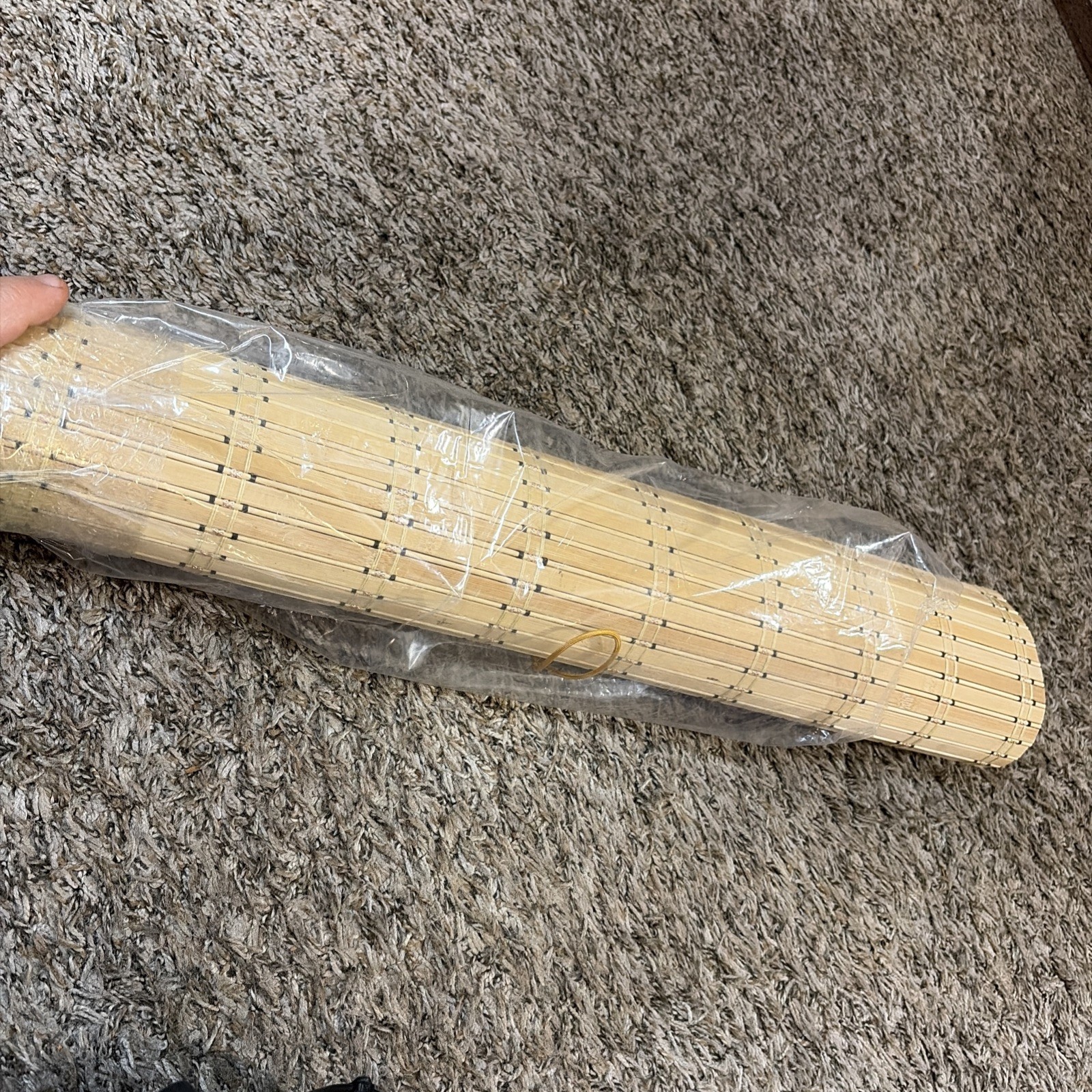 Cordless Bamboo Window Blind Sun Shade, Light Filtering Roller Shade. 24” x 72”