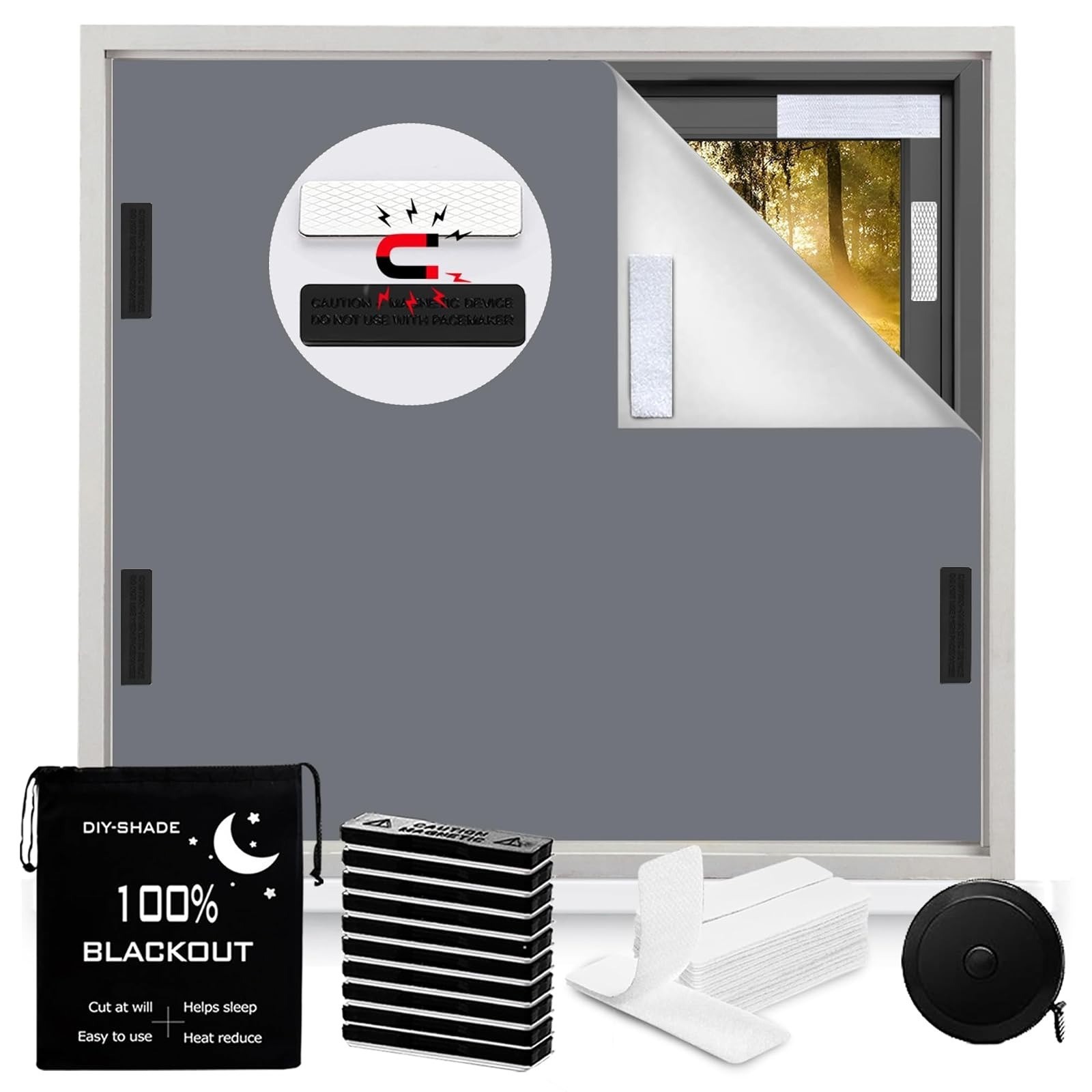100% Blackout Magnetic Window Cover 118 x 57 Inch – Blackout Curtains