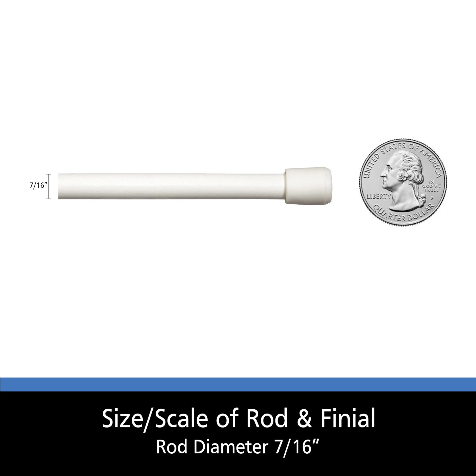 (2 pack) Mainstays 7/16″ Adjustable Tension Curtain Rod, 28-48″, White
