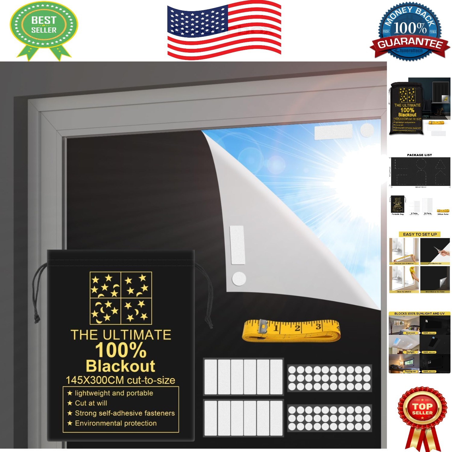 Portable 118″ x 57″ Blackout Shade – Ideal for Baby Nurseries & Travel