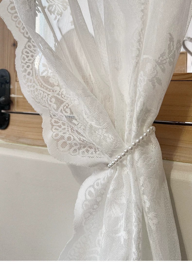 Long Lace Panel Valance Half Window Door Curtain Treatment Cabinet Curtain Panel