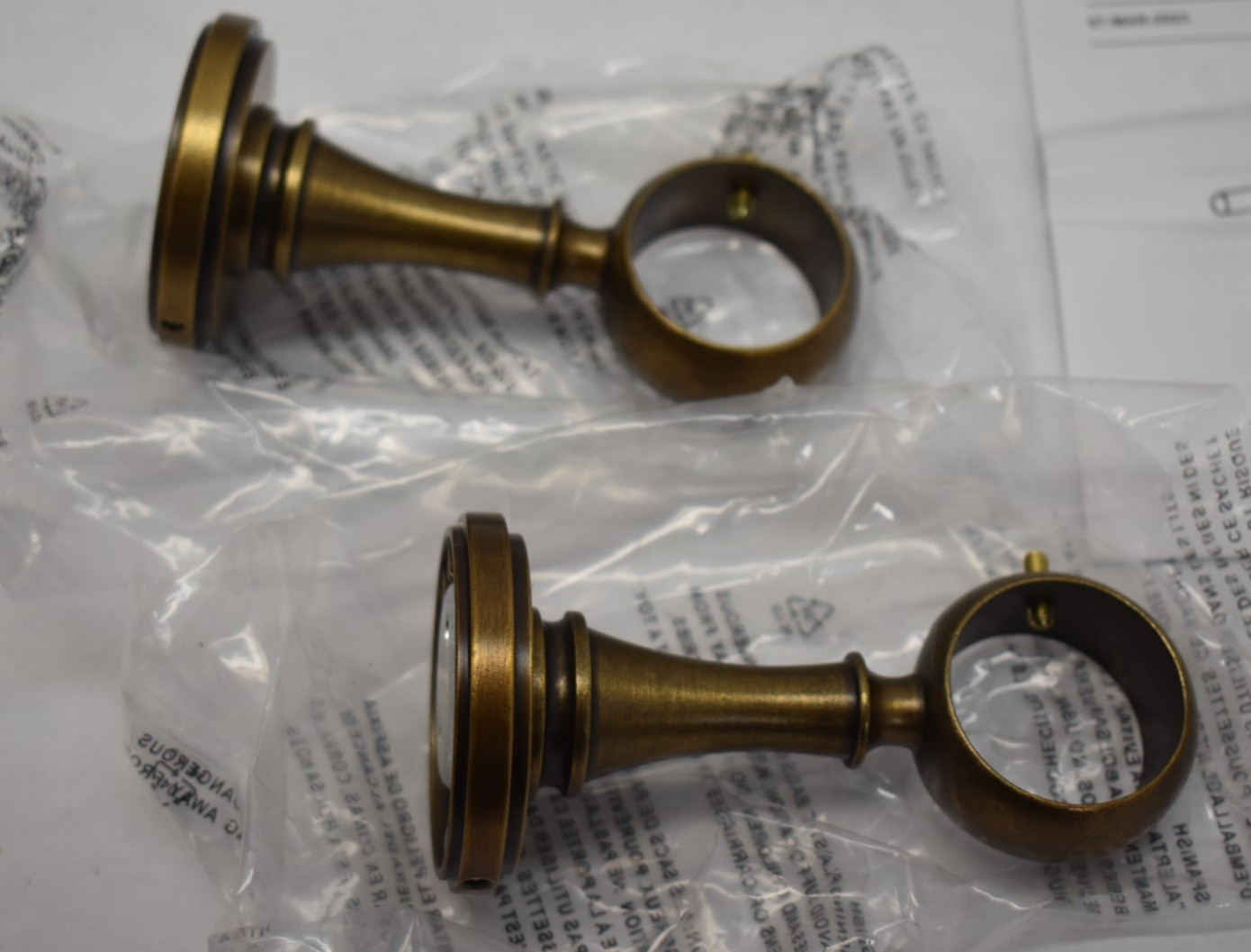 Williams Sonoma Curtain Bracket Assembly Hardware Kit Simple Barral Circle Brass