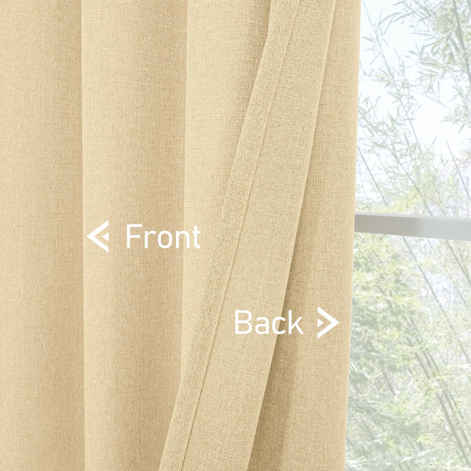 LAMIT 72 Inch Length Linen Curtains for Living Room 2 Panels Thick Privacy Windo