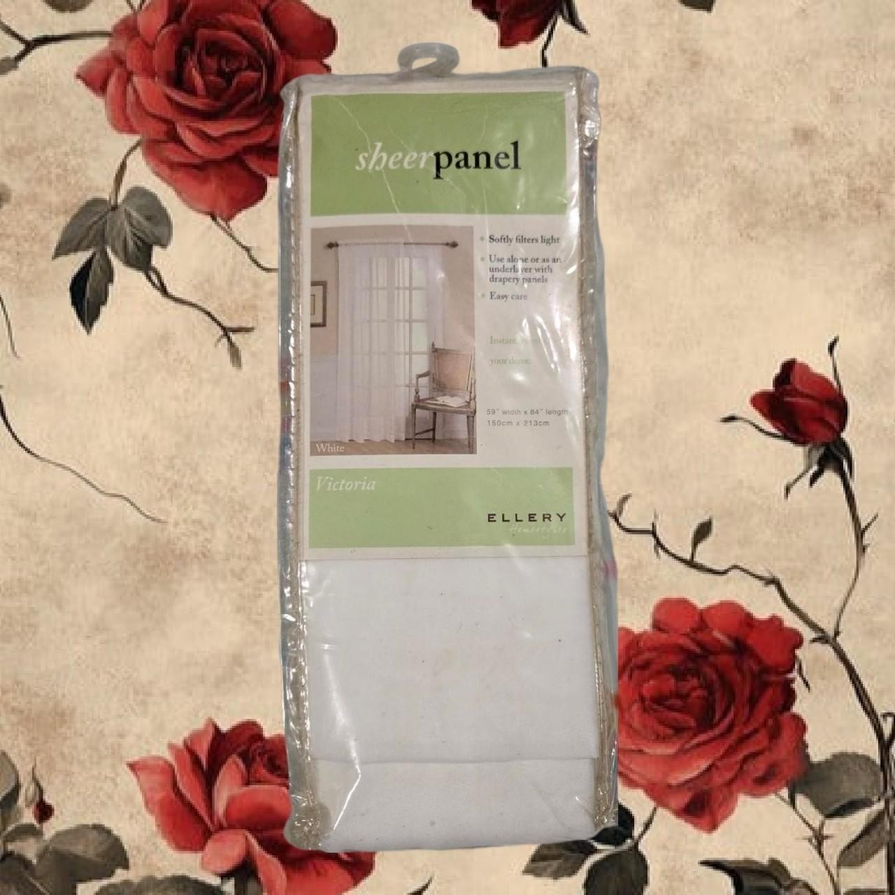 Victoria One Sheer Panel White 59 x 84 in Sheer Ellery Homestyles Curtain