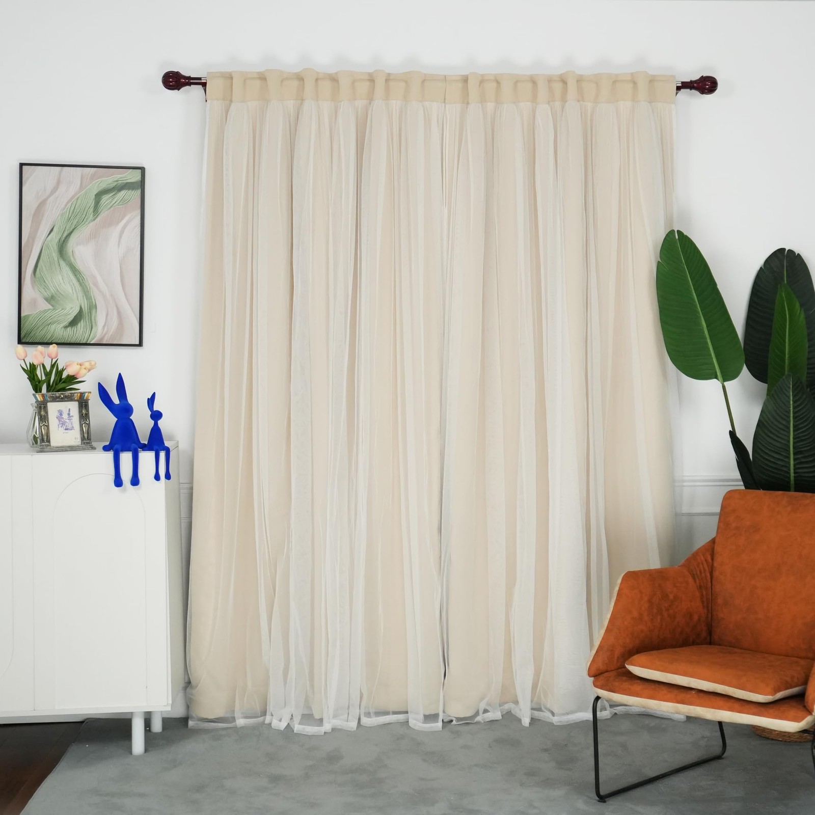 Inlinas 52 X 96 Inches Beige Blackout Curtains – Tab And Rod Pocket