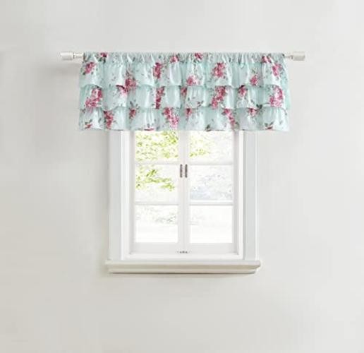 Shabby Chic – Cotton Percale Pole Top Valance, 52″W x 18″L (Pack of 1) Chloe