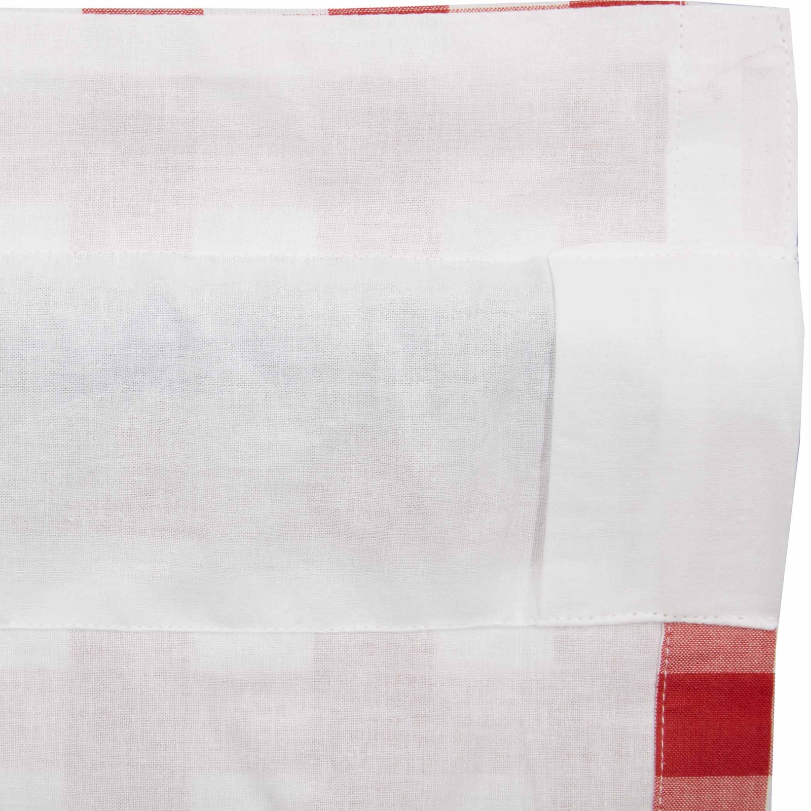 Farmhouse 24″x36″ Tier Pair Red Rod Pocket Kitchen Window Curtains VHC Brands