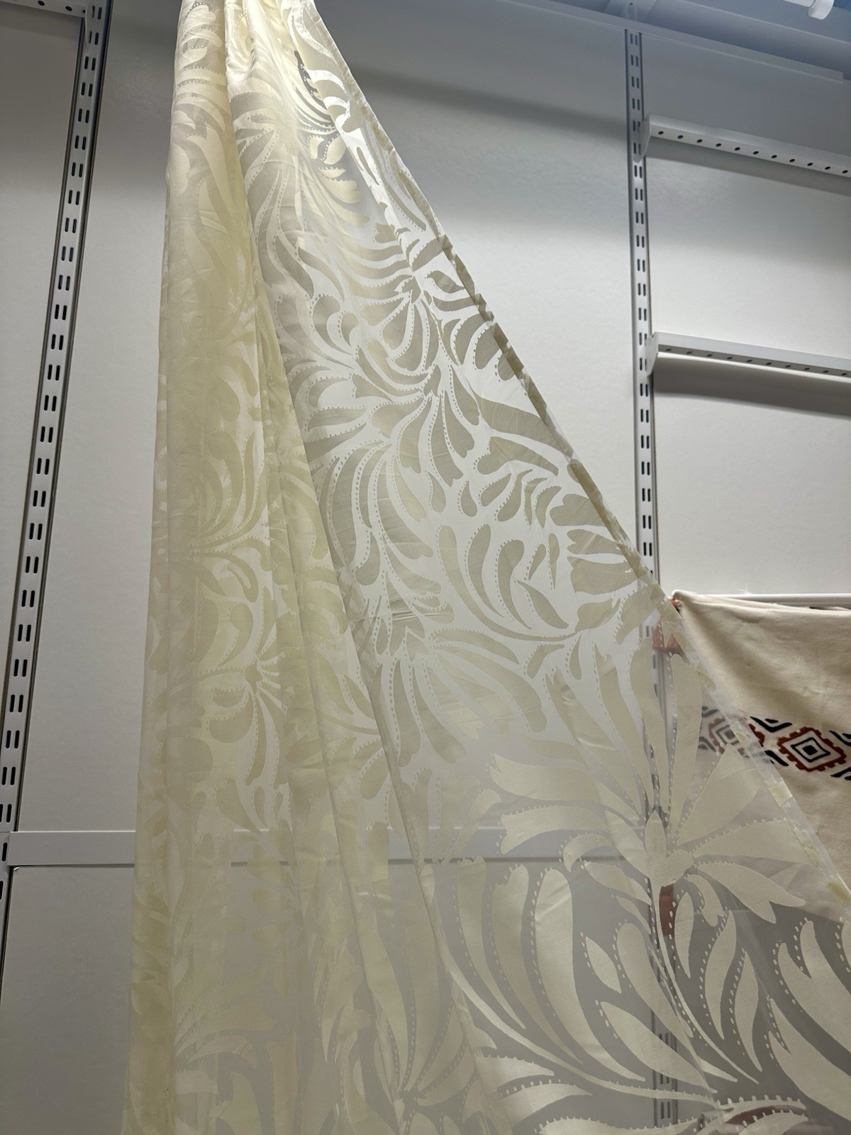 Ikea SKAREFLY Sheer Curtains 2 Panels 1 pair 57 x 98″ Floral Light Butter Yellow