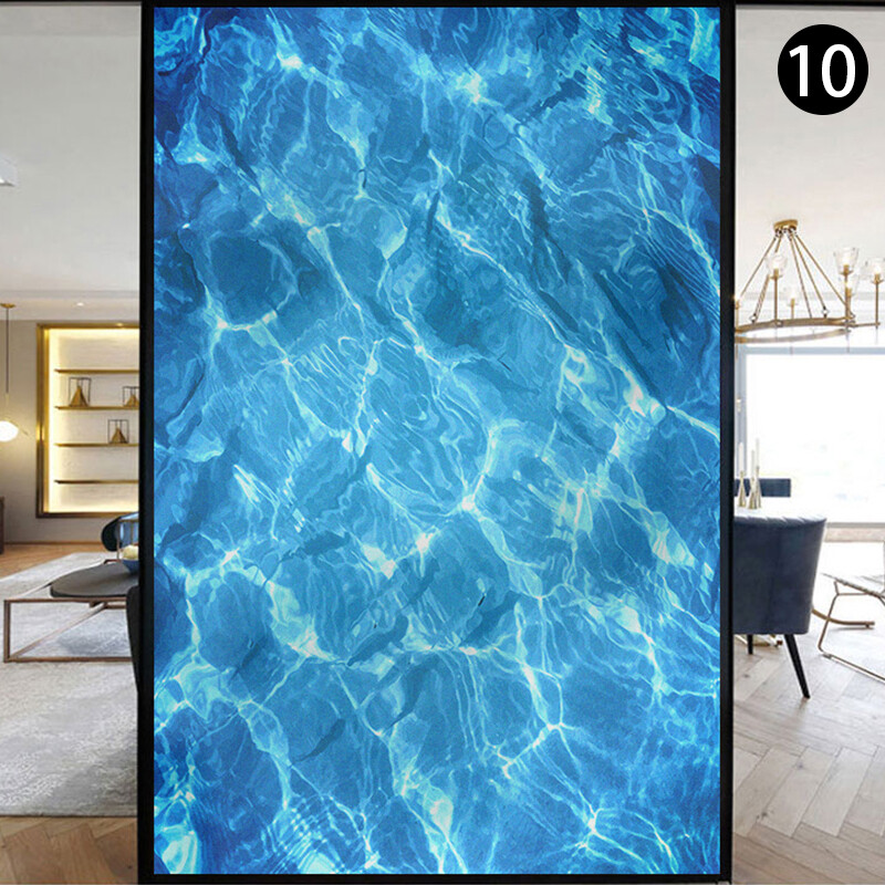 New Ocean Underwater Static Clings Frosted Glass Stained Window Sticker Film