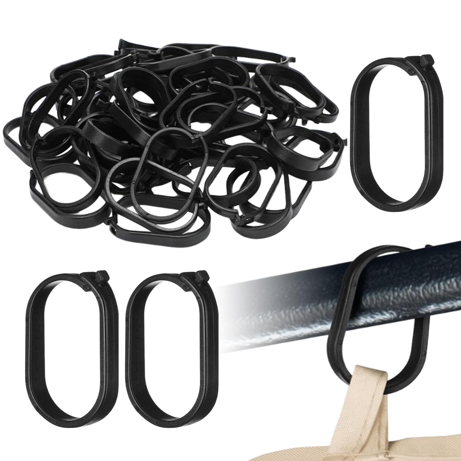 100pcs Curtains Hooks Rings For Gazebo Replacement Canopy Mosquito Nets Window