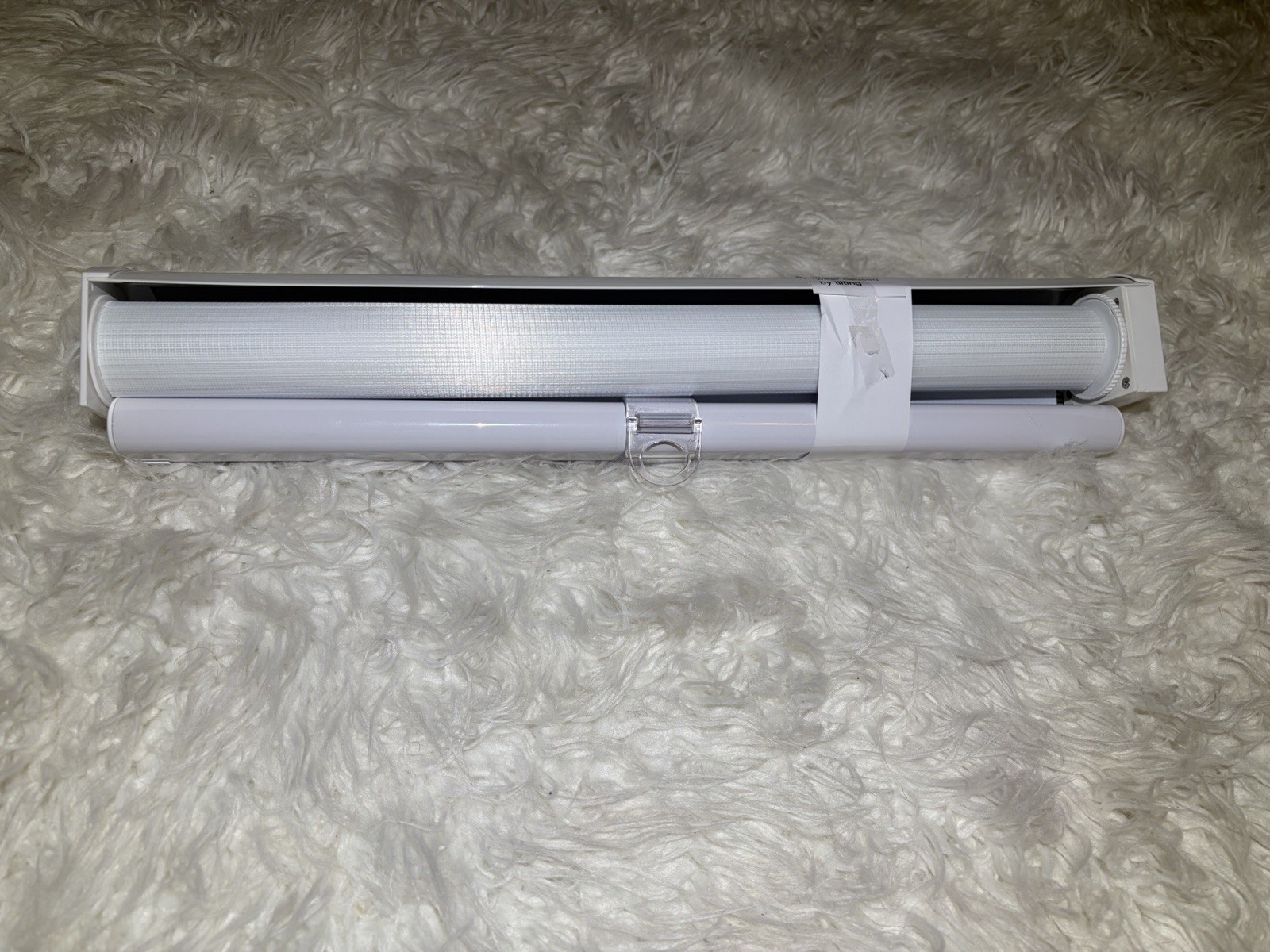 White Plastic Roller Shade Light Filtering Window Frame Mounted Modern Blind