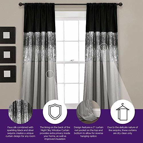 Lush Dcor Night Sky Panel For Living Bedroom Dining Room single Curtain 84X 42