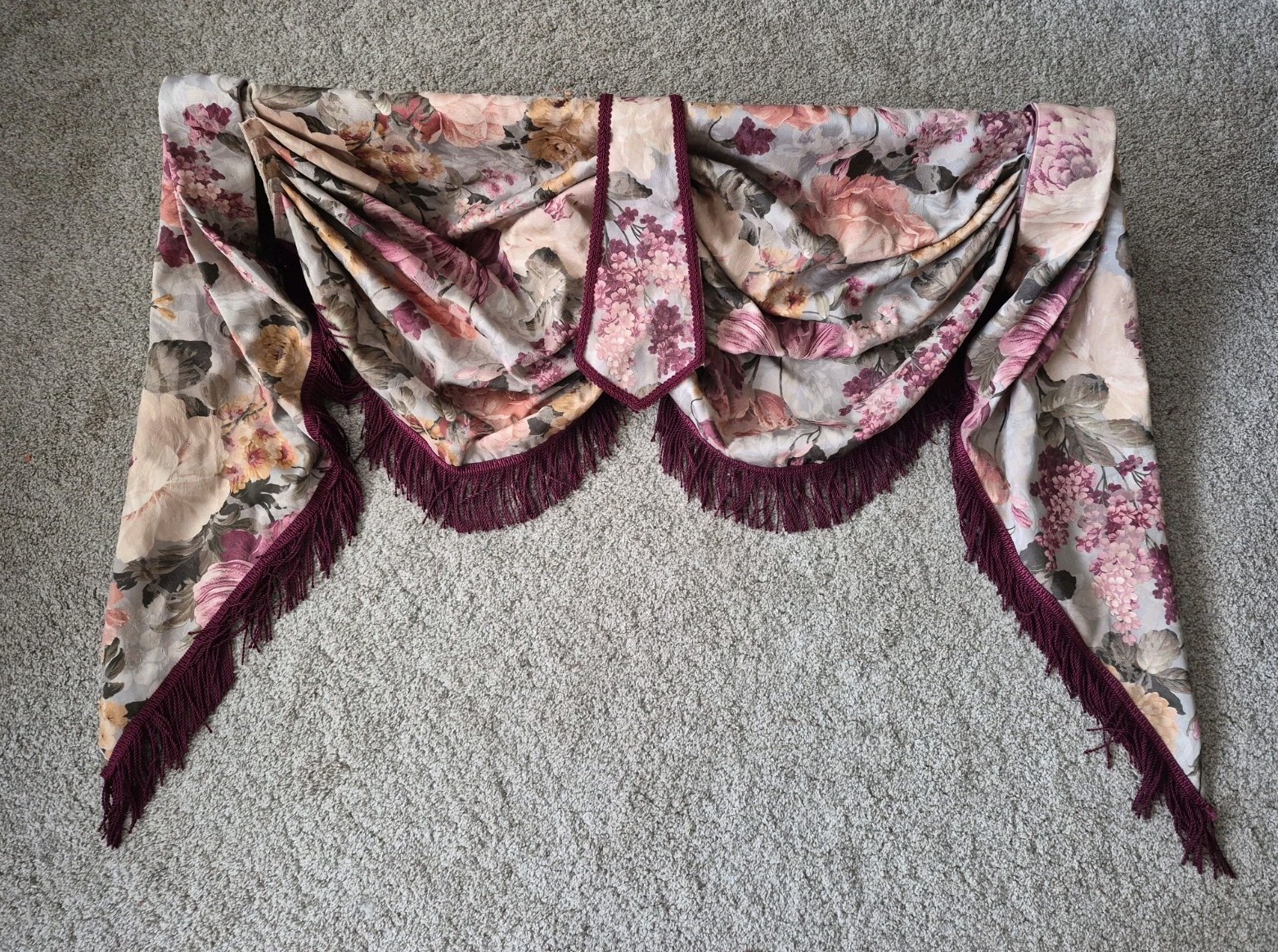 Set Of2 Bracket Mount Burlington Monaco Window Valance Damask Floral Custom Made