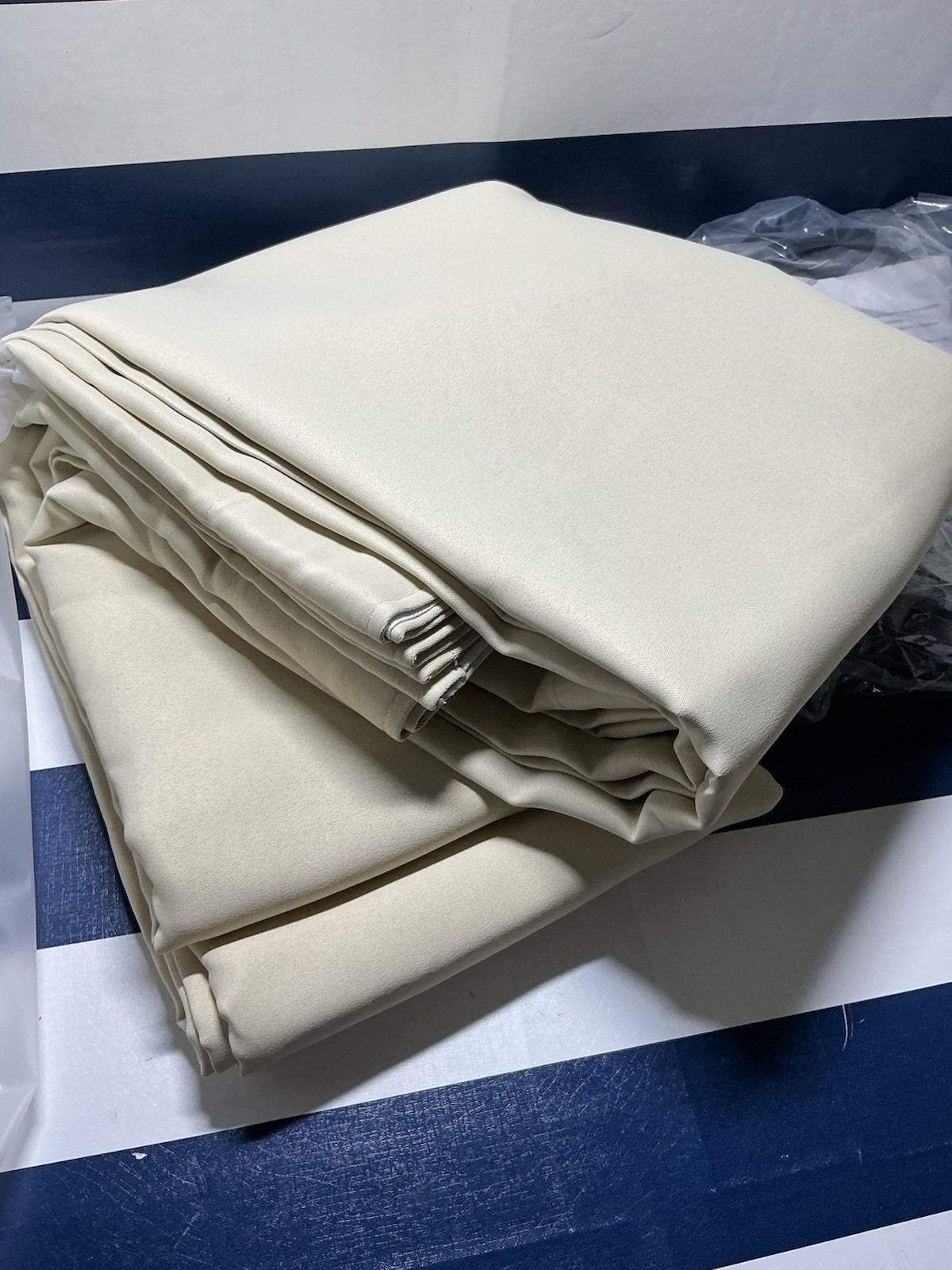 Room Divider Curtains With Ceiling Track, Beige, 10’x7’, Thermal Insulated, Blac