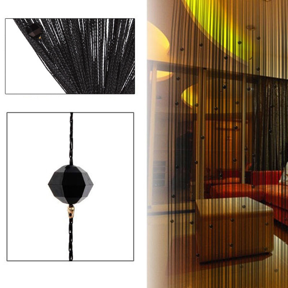 String Tassel Curtain Crystal Beads Door Window Panel Room Divider Beaded Panel