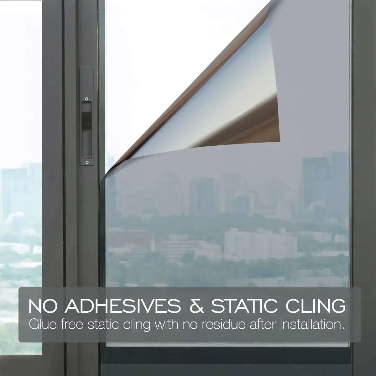 Privacy Window Film One Way Mirror Reflective Glass Tint UV Heat Control Static