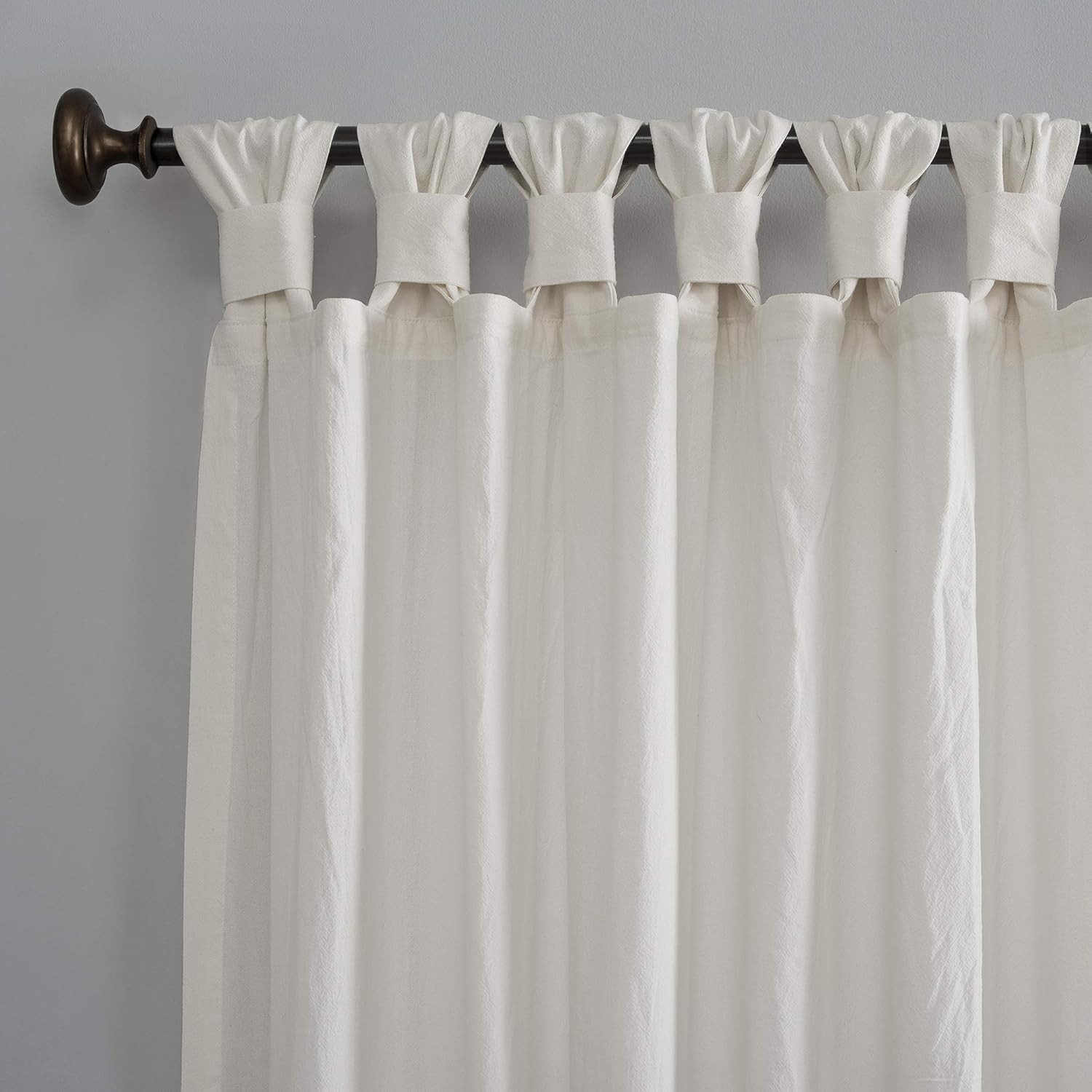 Washed Cotton Twist Tab Curtain, 52″ X 84″, Cream