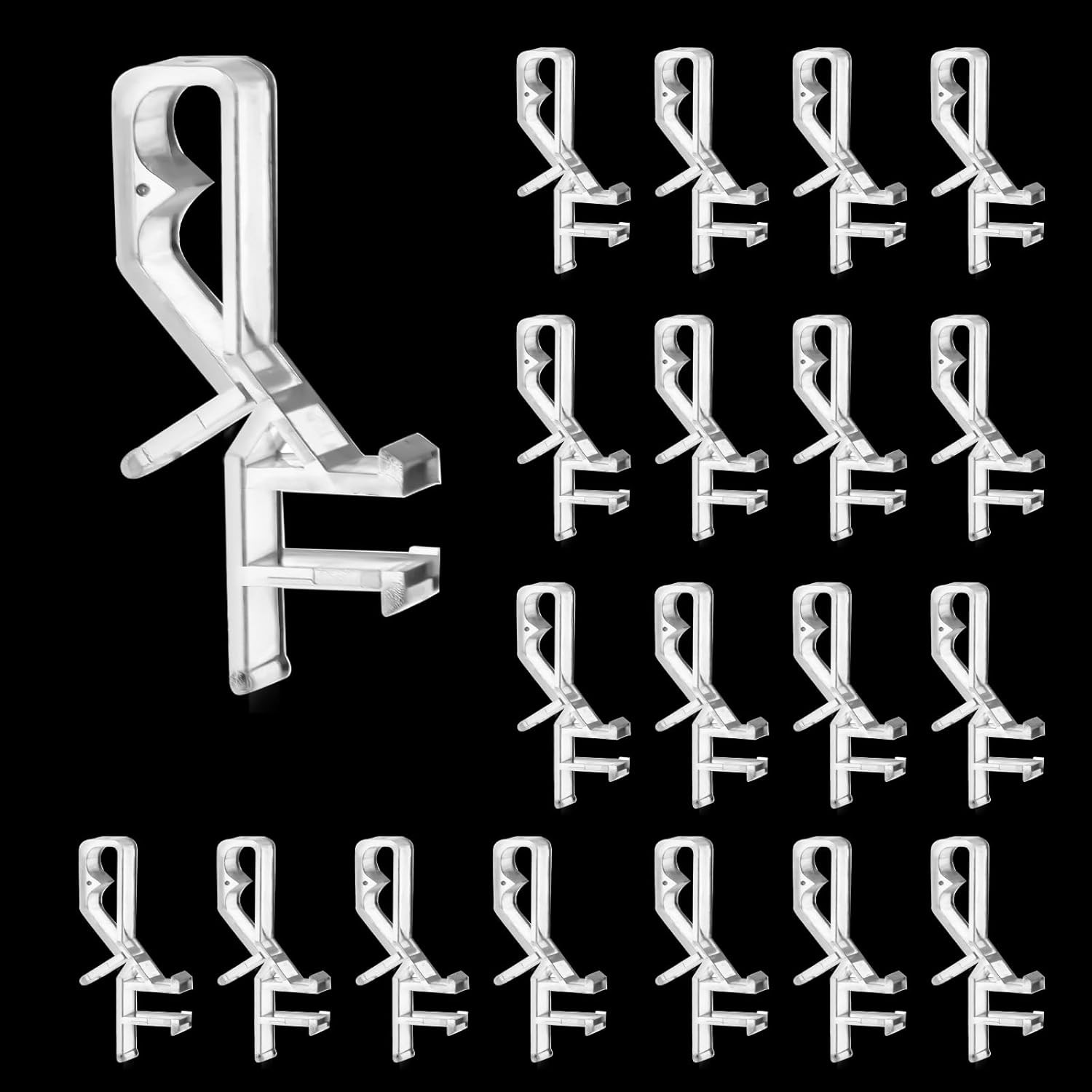20 Pcs Hidden Channel Valance Clips for Blinds, 1-7/8Inch Clear Blind Clips for