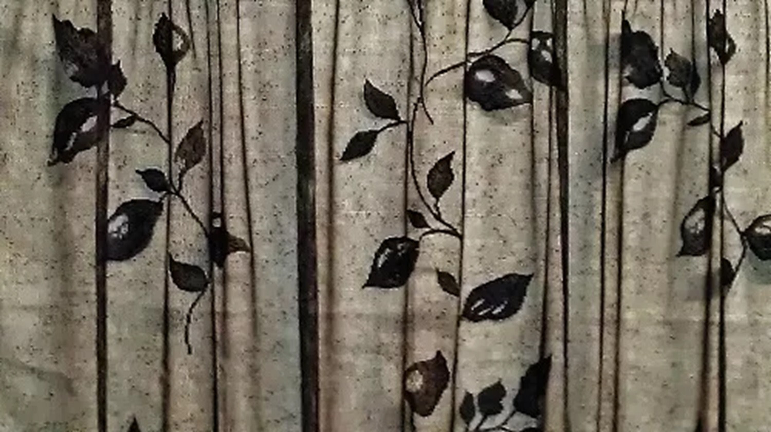 Lace Window Panel Black Leaf 56″ X 84″ Livingroom Diningroom Bedroom Den
