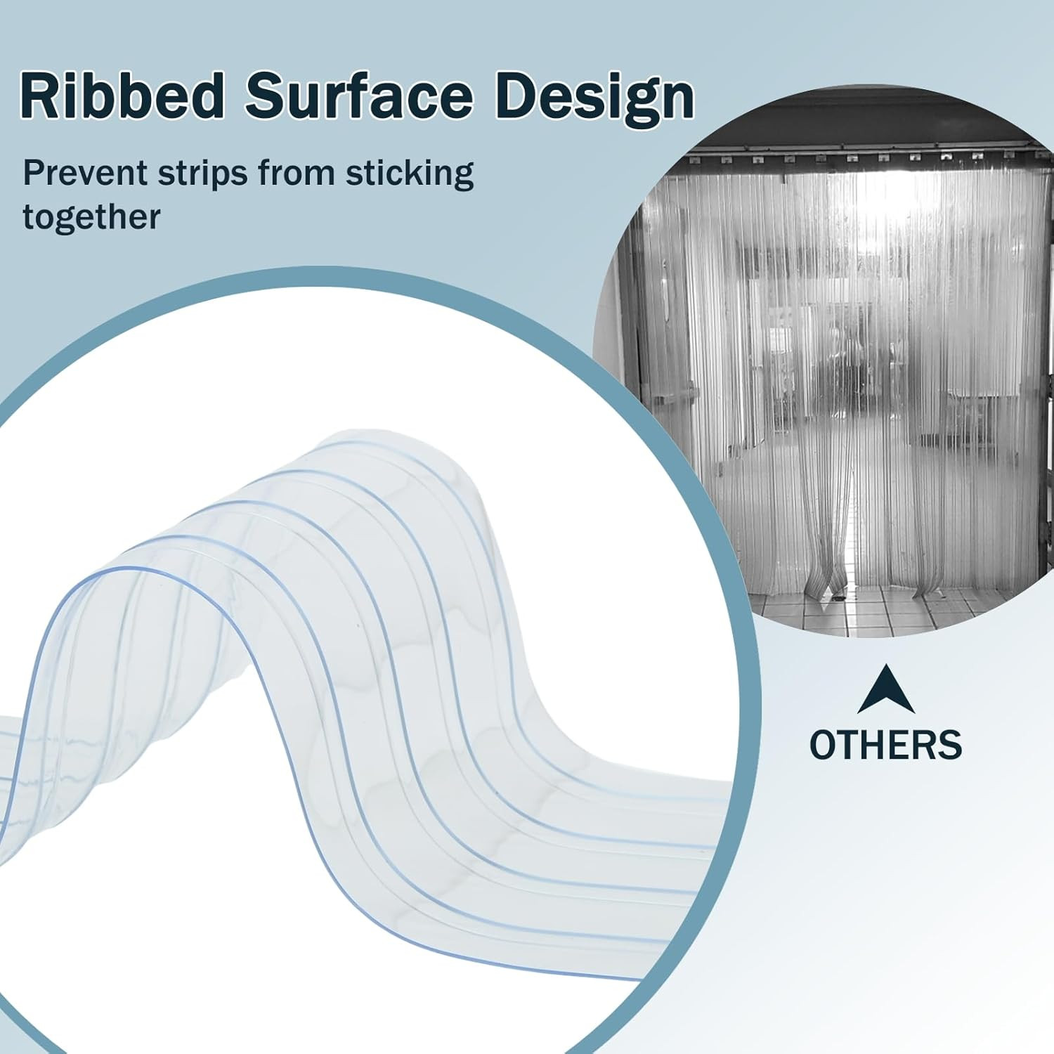 Clear PVC Strip Curtain Replacement, 66 Ft *7 in * 0.06In Plastic Vinyl Strip Wa