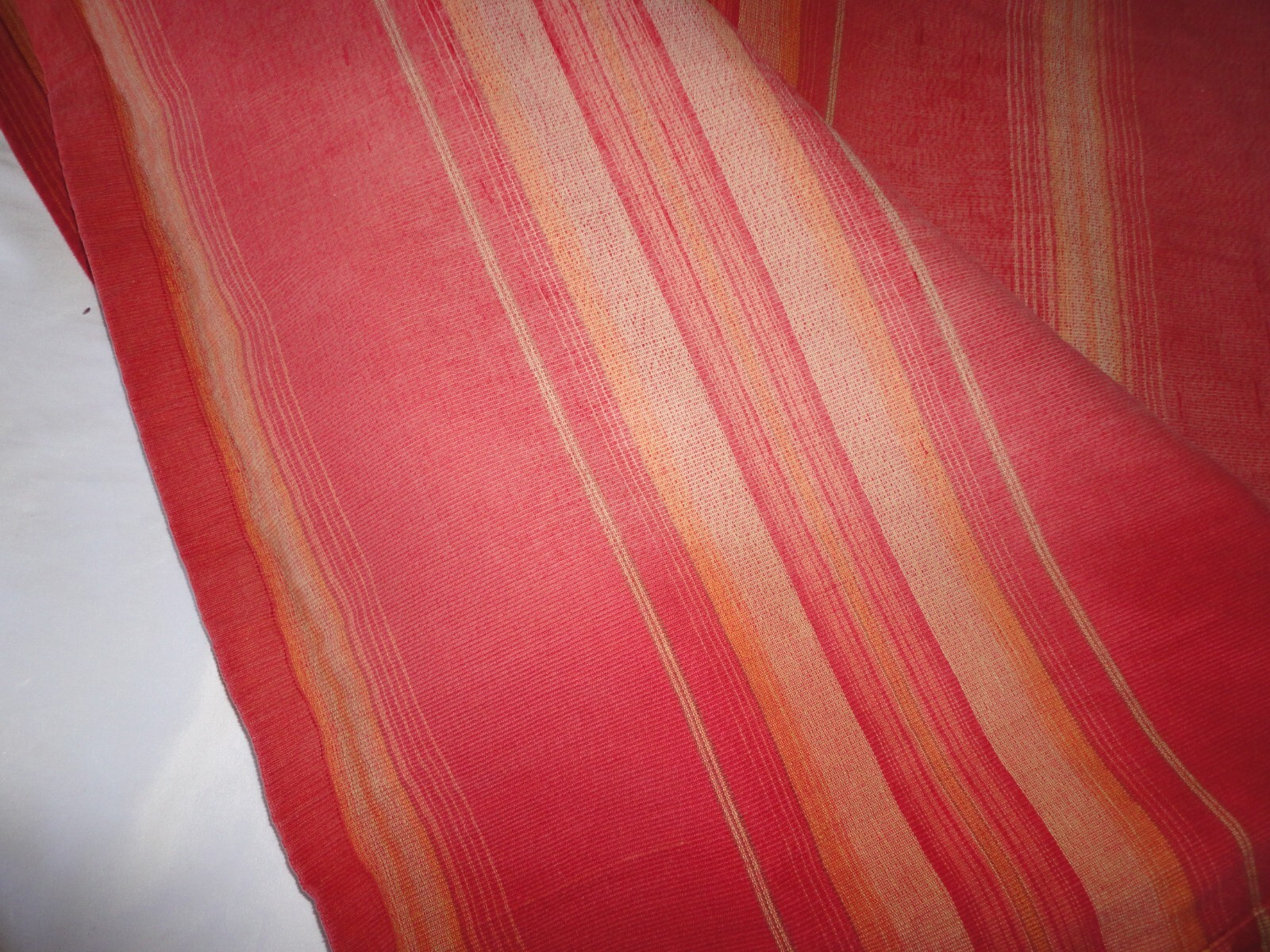 POTTERY BARN HARRISON RED GOLD RUST STRIPE (3) DRAPERY CURTAIN PANELS 53X78, 80