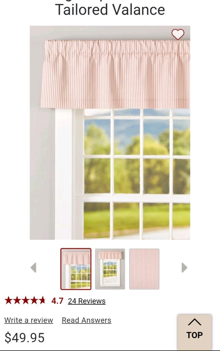 Country Curtains Red Ticking Stripe valance