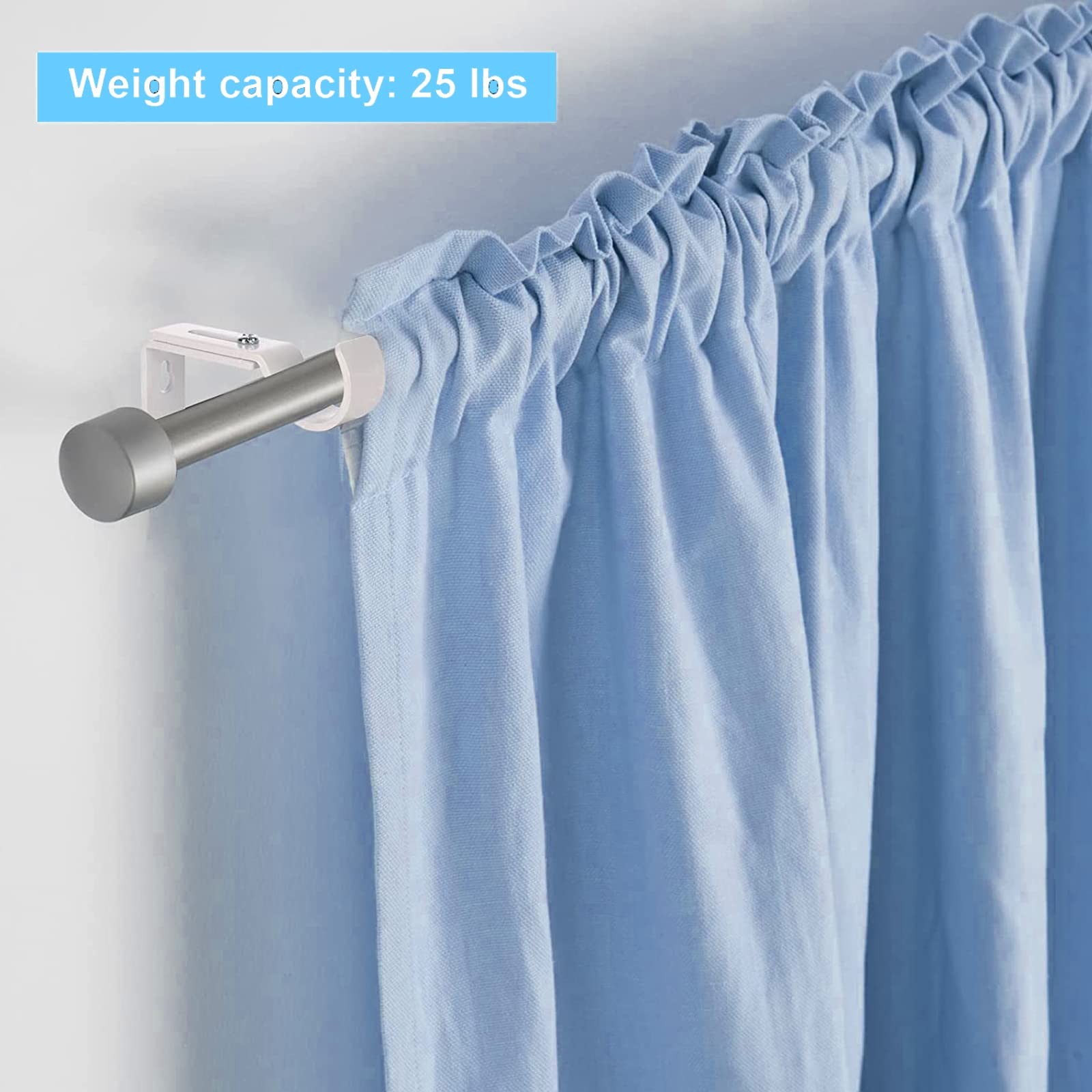 2PCS Adjustable Curtain Rod Brackets, Fits 7/8 inch or 1 inch Rods, Extendabl…