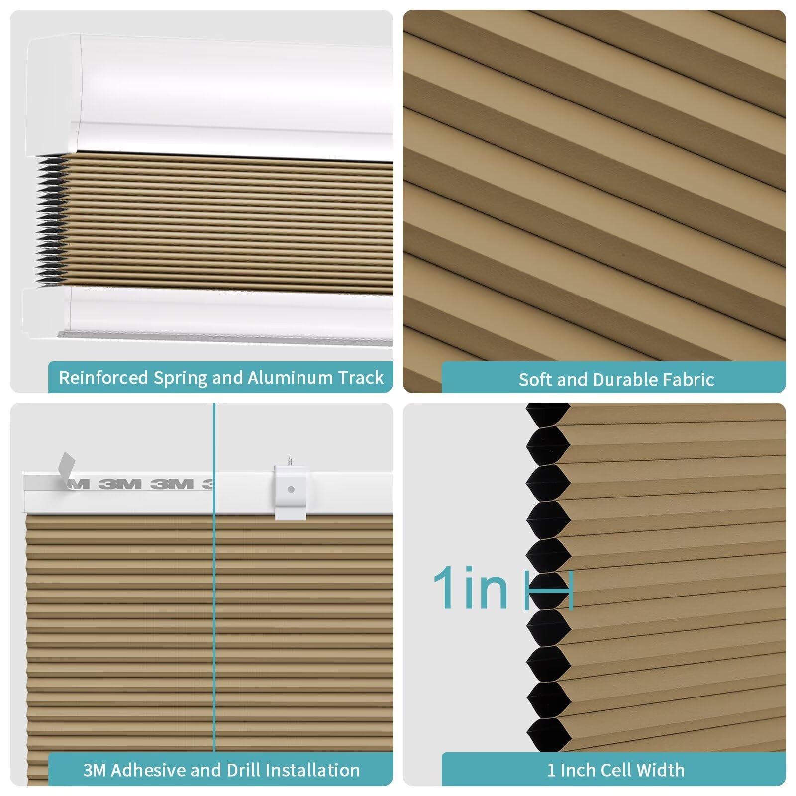 Myshade Cordless Cellular Window Shades No Tools No Drill Blackout Blinds For