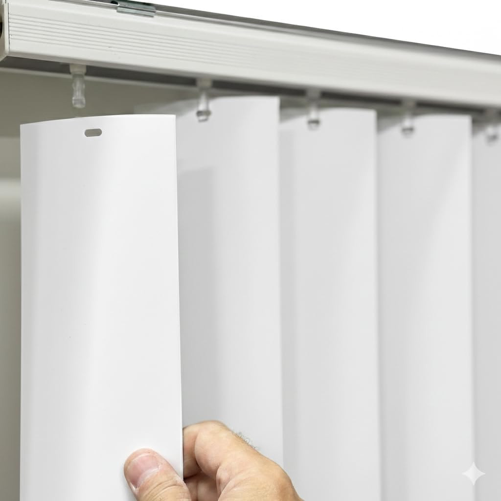 Vertical Blinds Replacement Slats Heavy Duty PVC Smooth Curved (White) You Pick