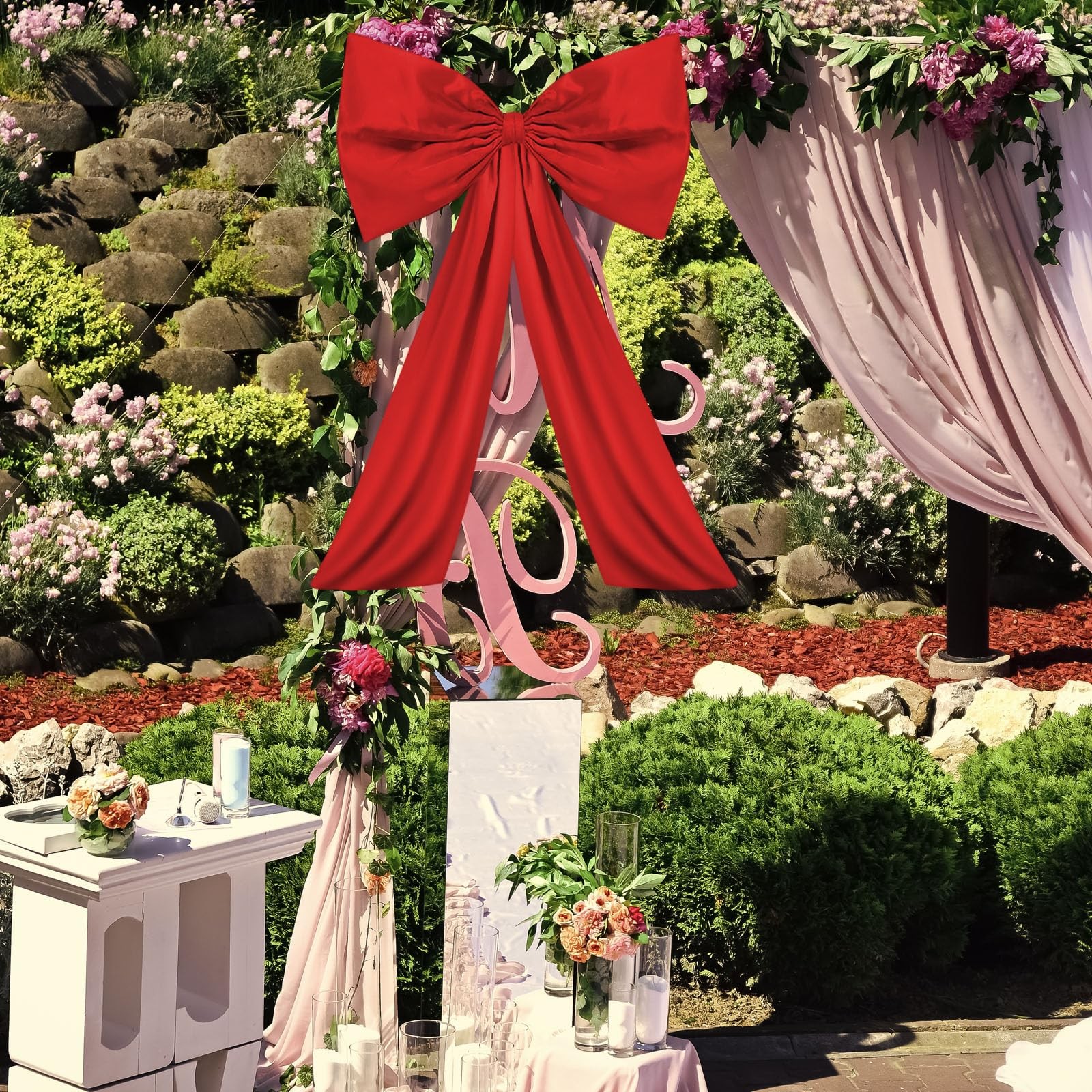 1 PCS Red Large Bow Decor Big Coquette Birthday Decoration 18×24 Inch Party