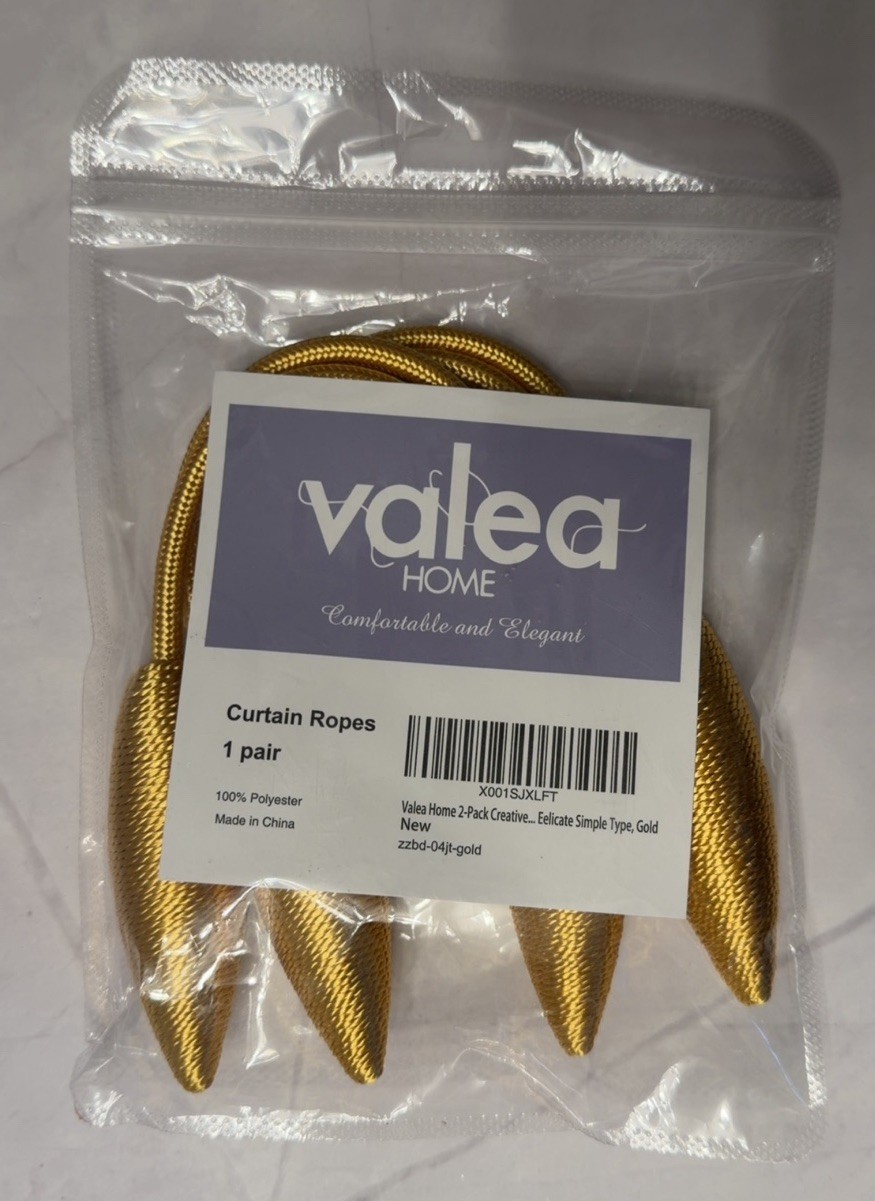 Valtea Home Textured Curtain Rope Gold 1 Pair for Curtains z2zd-04-1-gold Model