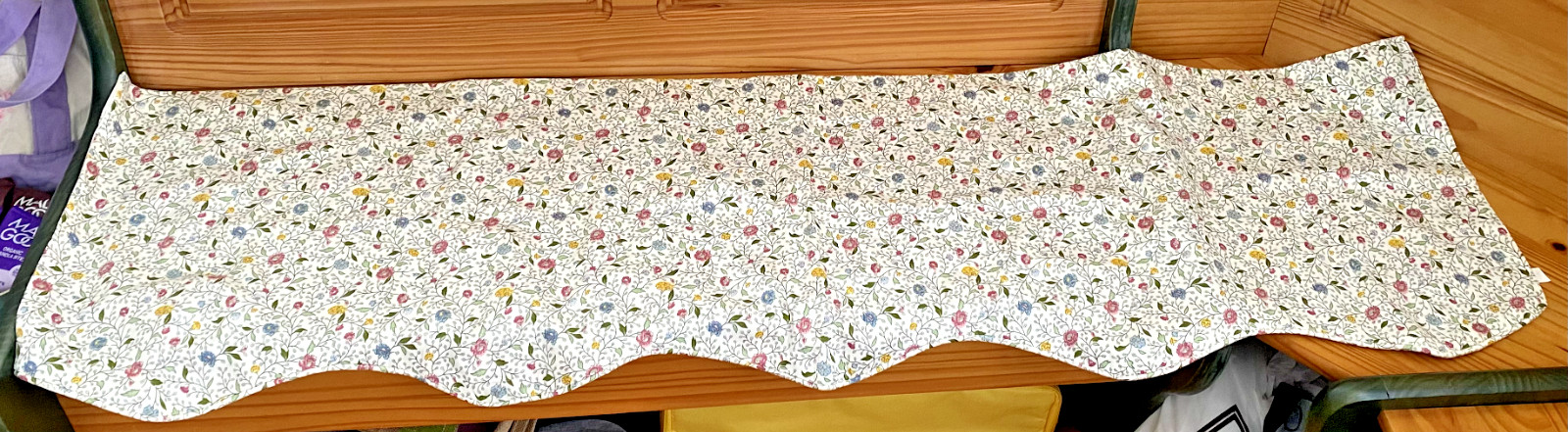 59x17in Floral Valance with Scalloped Edge