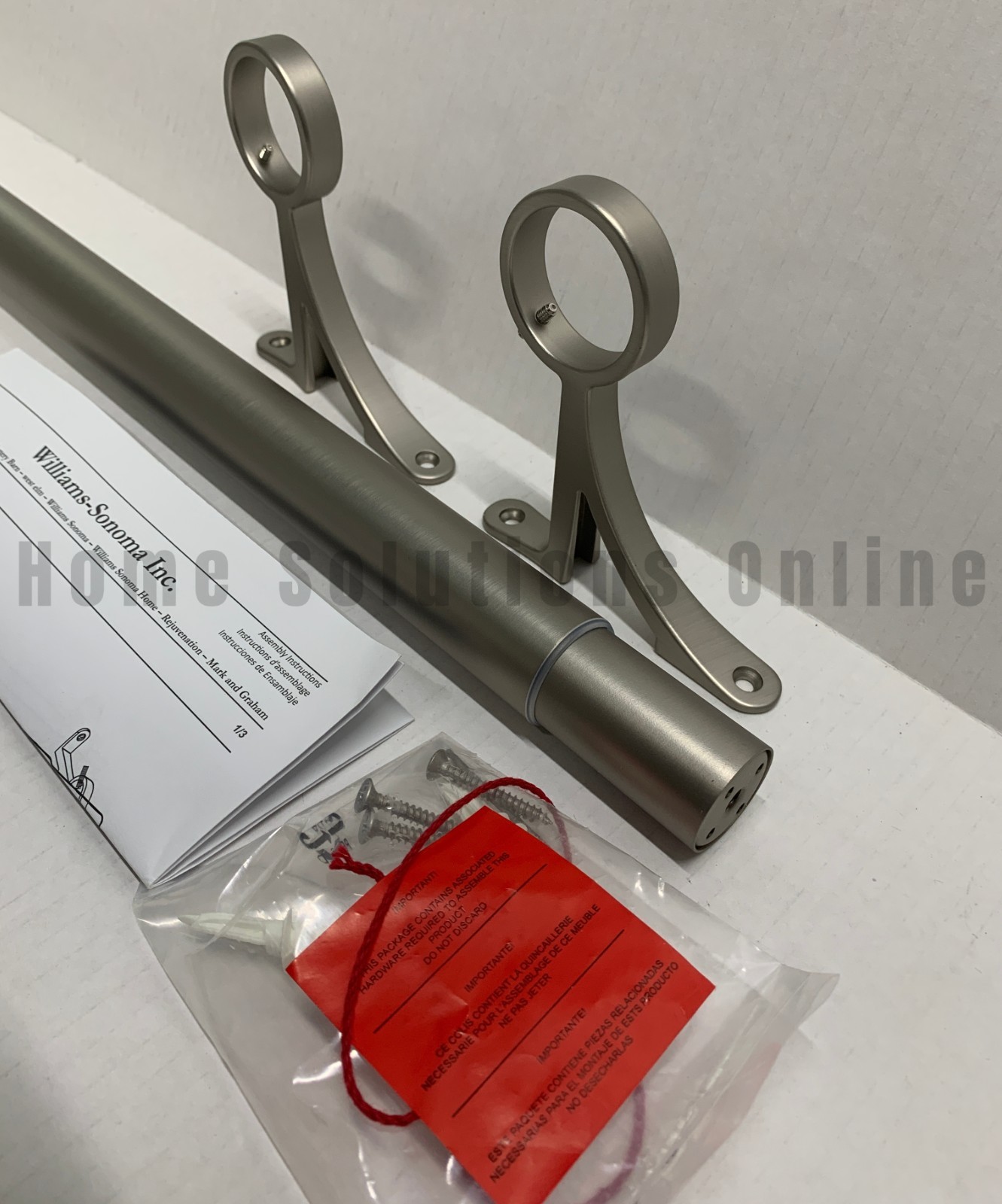 Pottery Barn Standard Curtain Rod Wall Bracket Pewter 1.25″ 28-48 #R5013