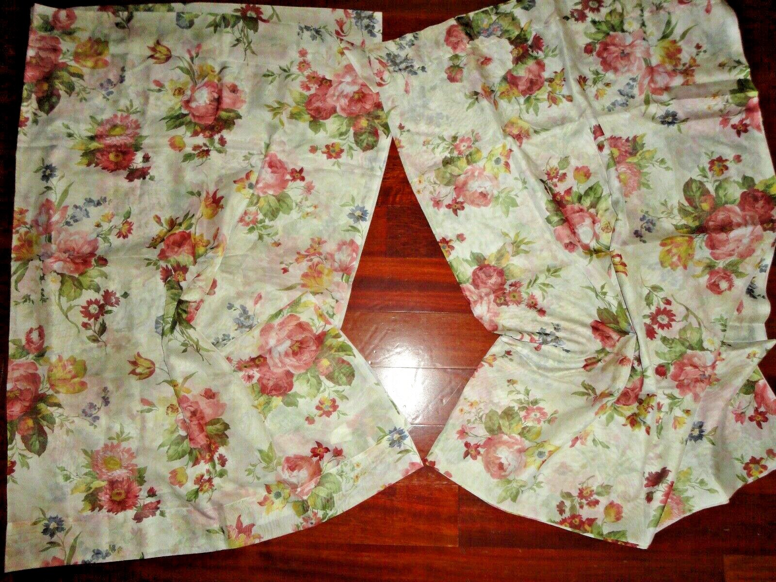 AMERICAN LIVING GRANTLEY FLORAL SHEER ROSE BLUE (PAIR) WINDOW PANELS 54 X 84