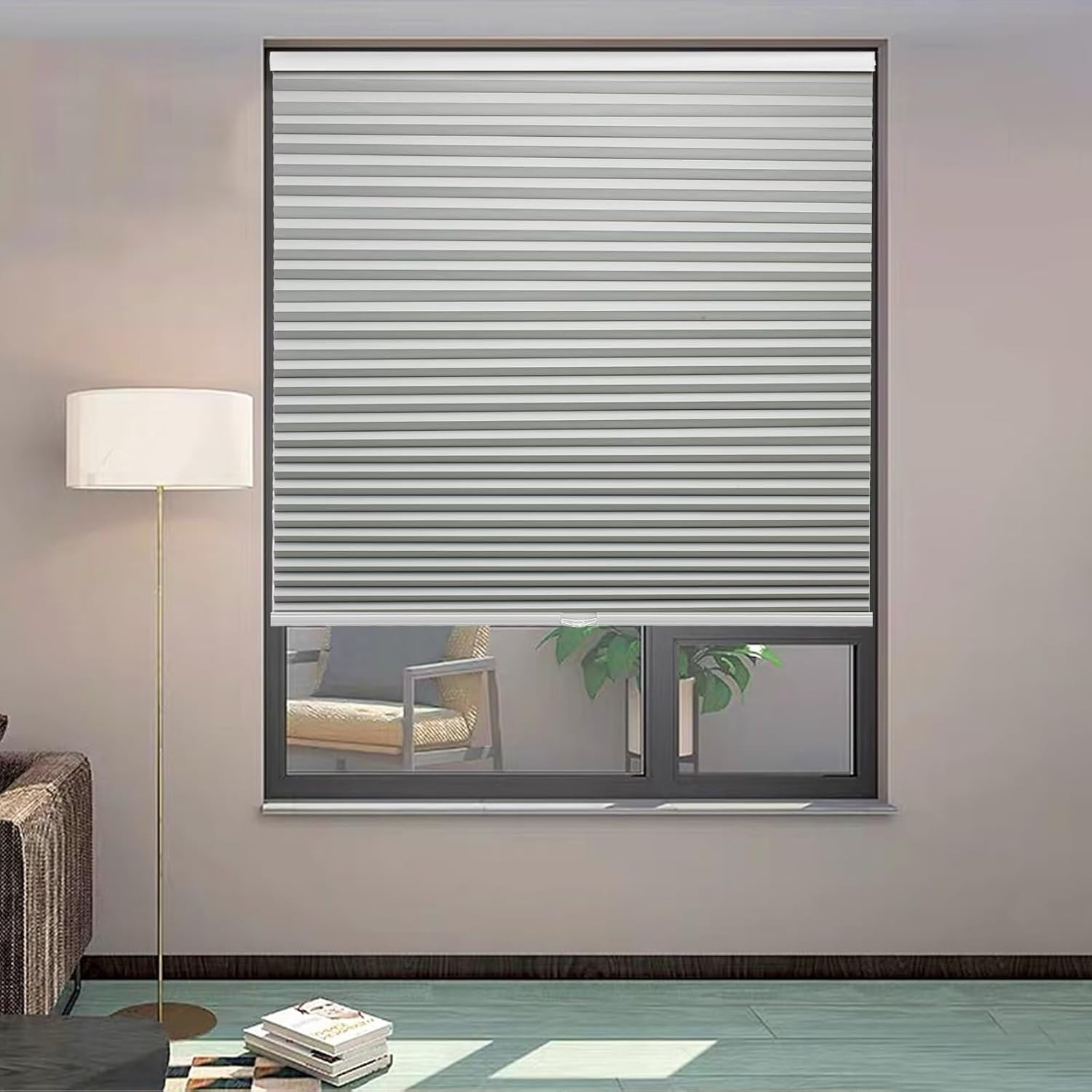 Cordless Blackout Honeycomb Shades, Thermal Insulated, 55″ W X 72″ H, Grey