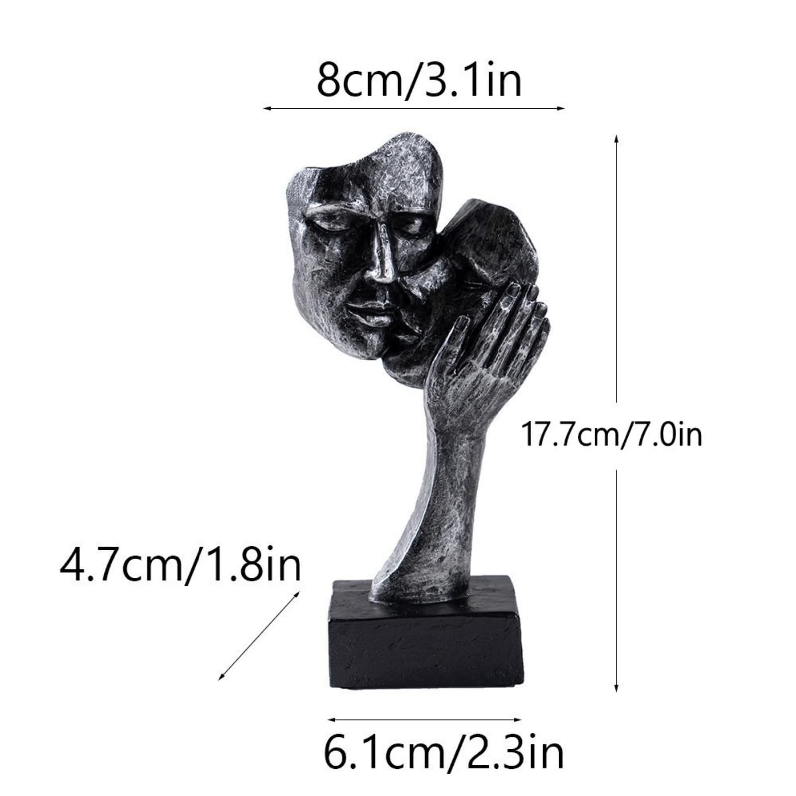 Resin Couples Kiss Sculpture,Abstract Couple Statue for Home Decor Wedding,Mo…