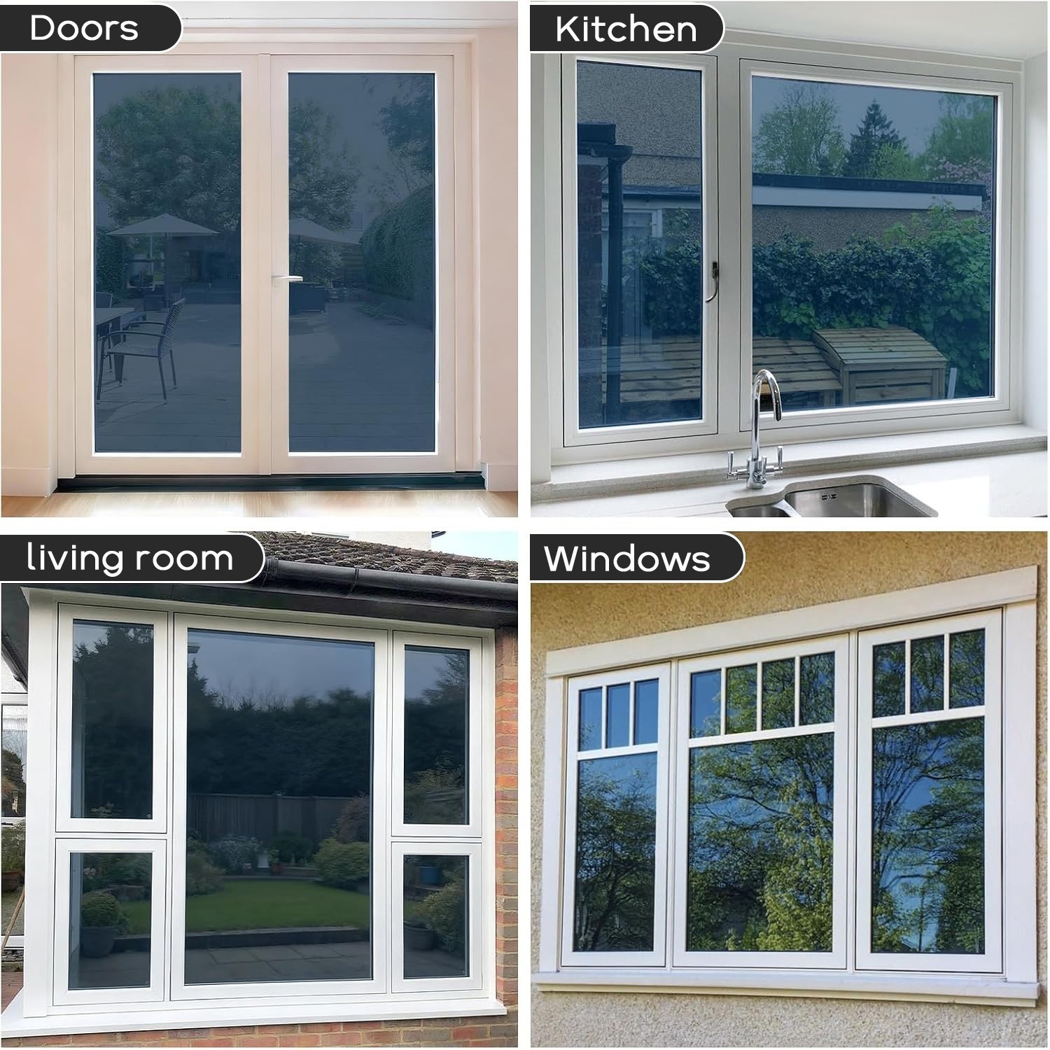 Window Tint One Way Mirror Film UV Heat Reflective Home Office Heat Insulation
