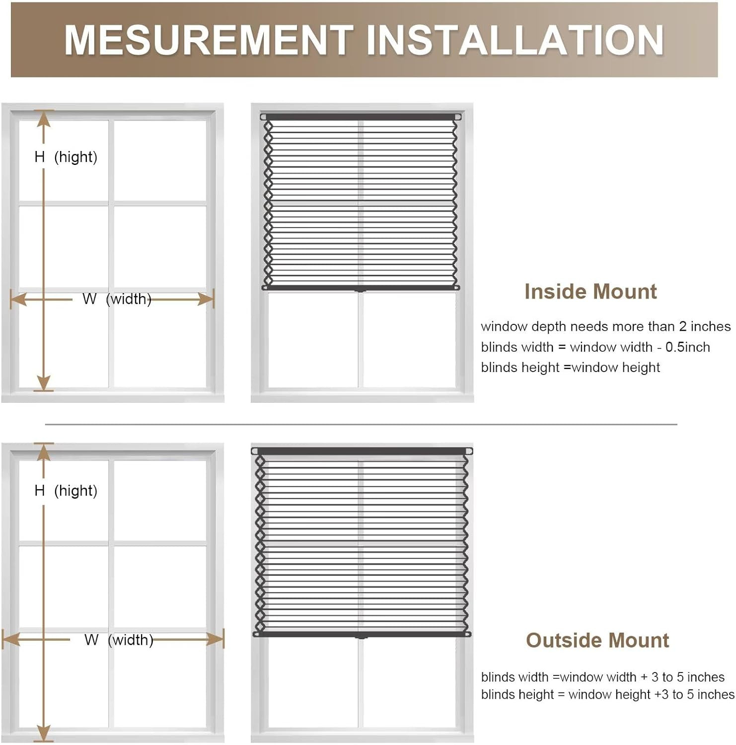 Cordless Blackout Honeycomb Shades, Thermal Insulated, 55″ W X 72″ H, Grey
