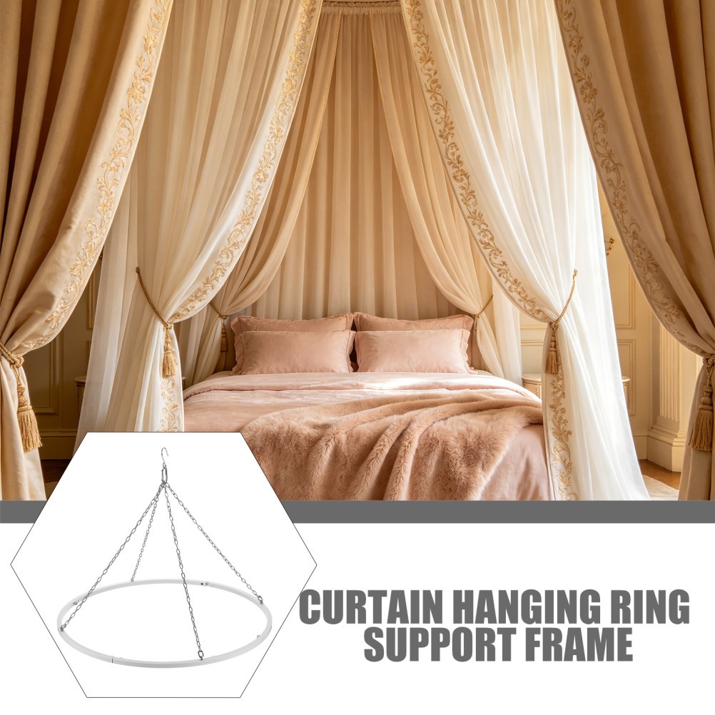 Hoop Ceiling Drapes Hanging Kit for Wedding – 23.62” Stainless Steel Canopy