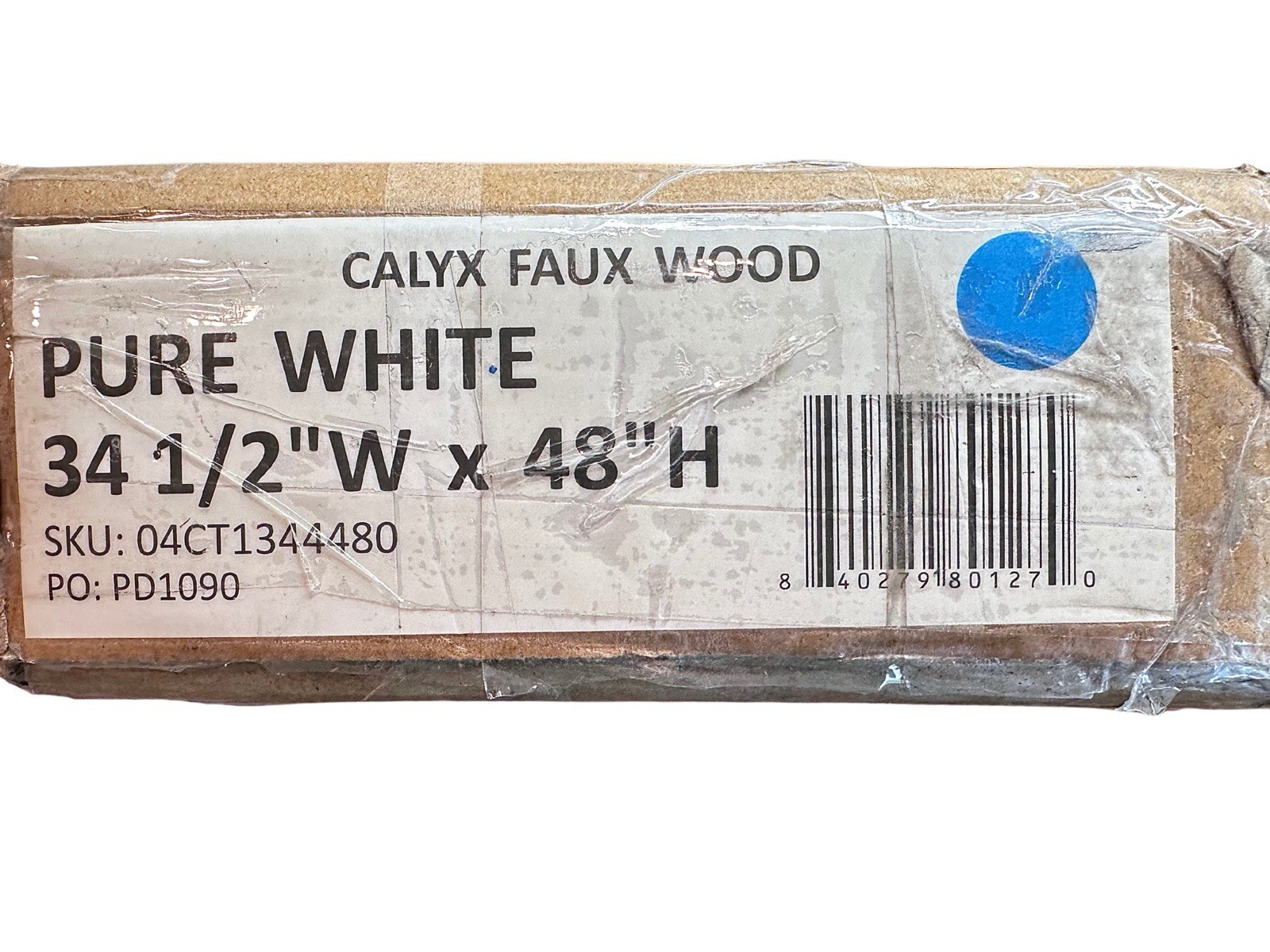 Calyx Faux Wood Cordless Smart lift Room Darkening Blinds White 34.5″ W x 48″ H