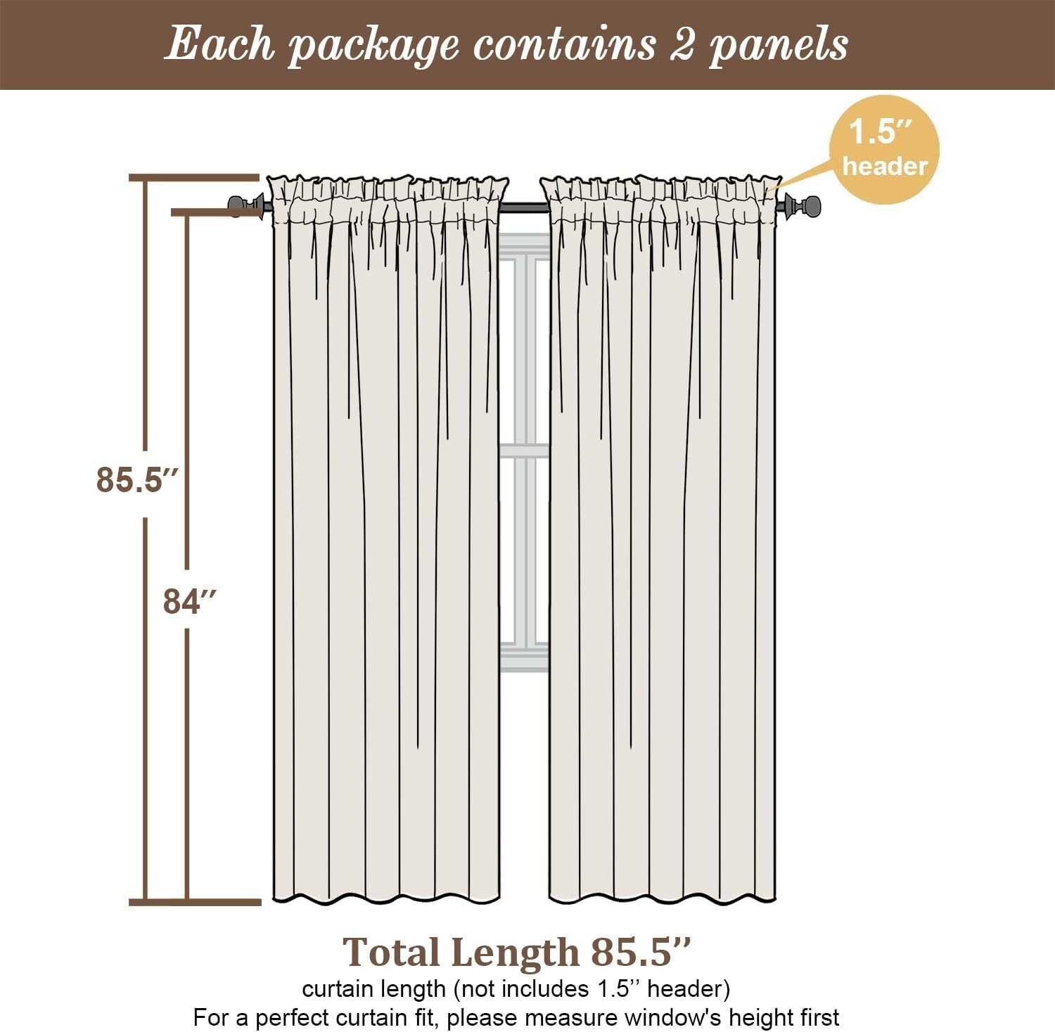 Translucent Sage Green Window Panels | 2 Pieces, 84” Long for Modern Homes