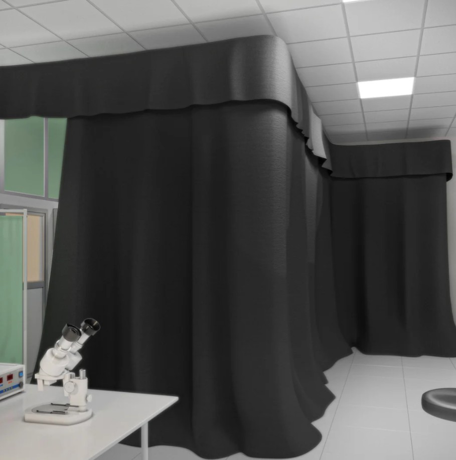 Imperial Privacy Systems Blackout Curtain 25ft x 9ft – 300″x107″NFPA 701 Grommet
