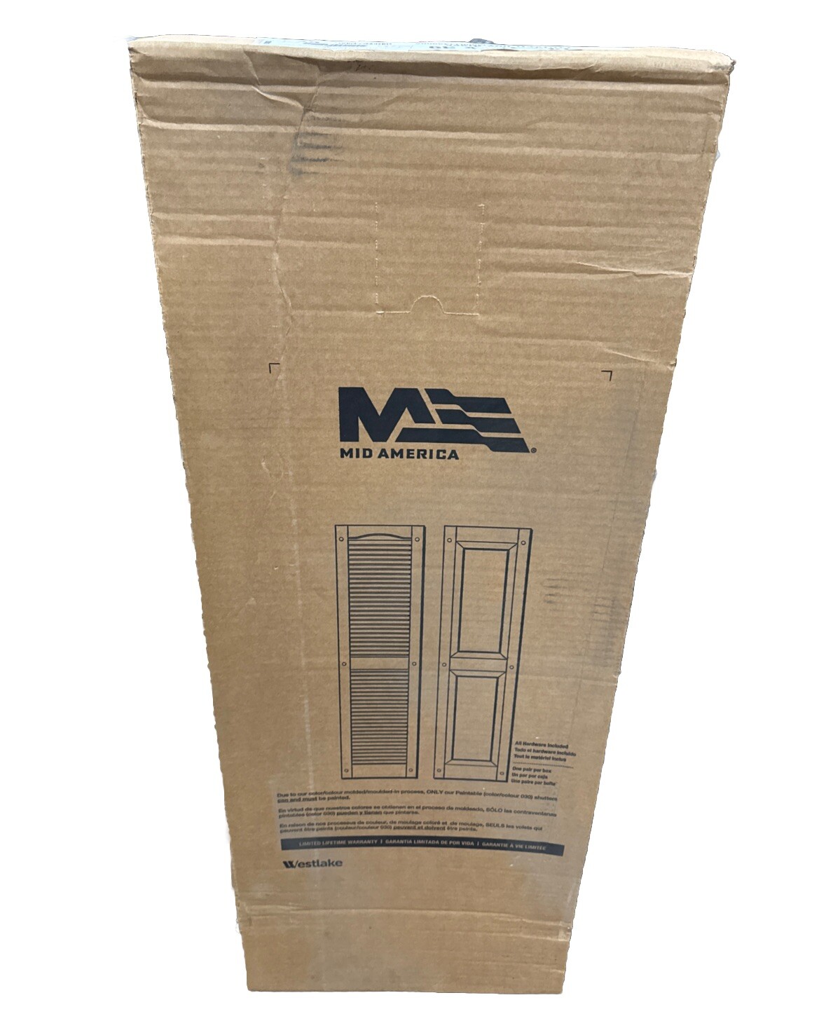 Mid America Open Louver Vinyl Shutters, 14.5” X 43”, Louver 002 Black