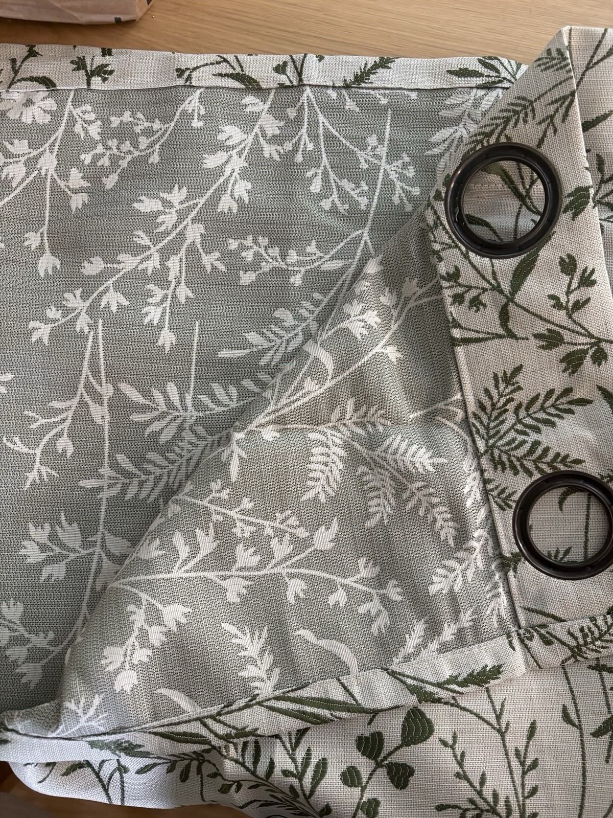 52×84 Bgment Green Leaf Linen Blend Curtains With Grommets 2 Panels