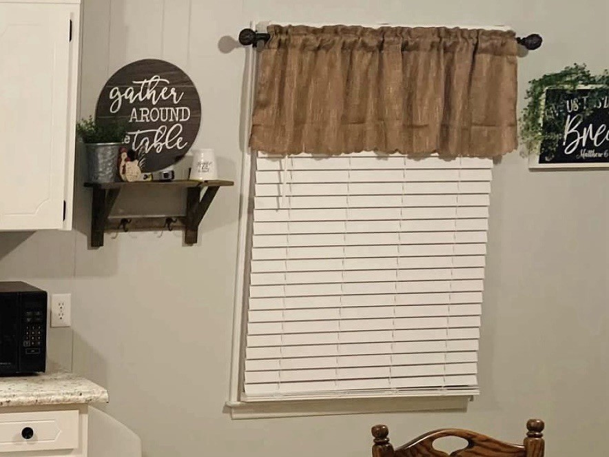 Burlap Window Curtain Valances, Farmhouse Style, Brown, 3 Pack