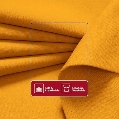 Solid Panel Curtains, 84 Inches Long, 54″W x 84″L (Pack of 2) Mustard Yellow